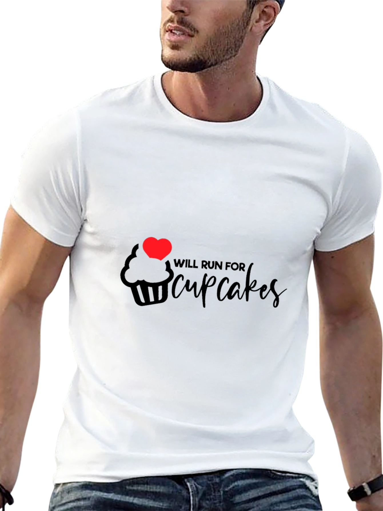 Will Run for Cupcakes Black T-Shirt