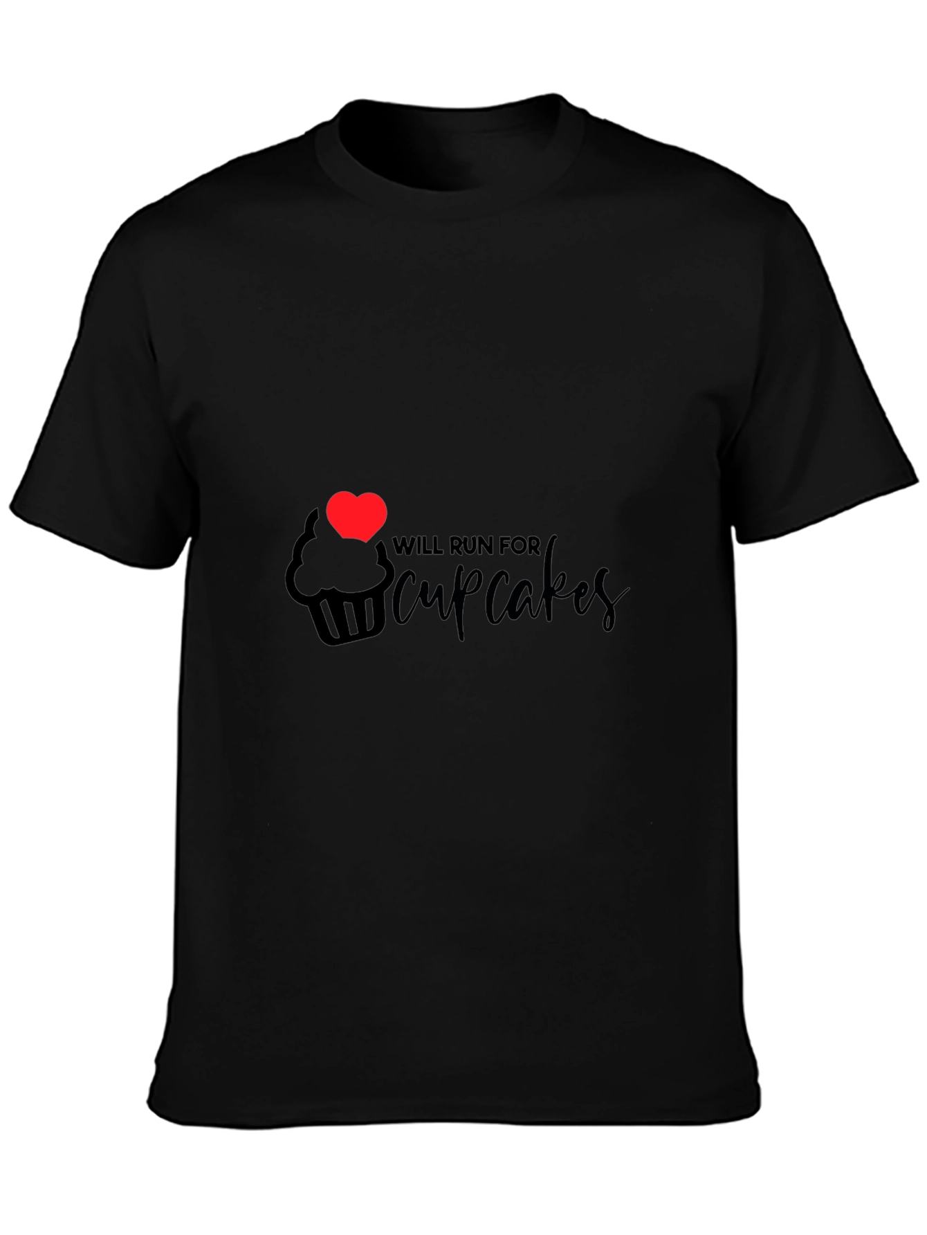 Will Run for Cupcakes Black T-Shirt