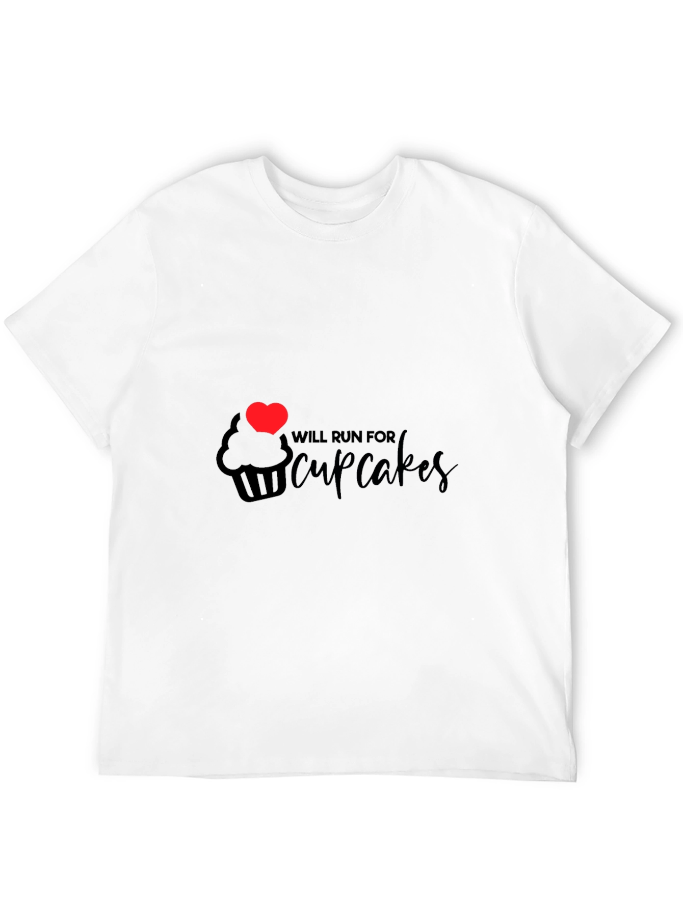 Will Run for Cupcakes Black T-Shirt