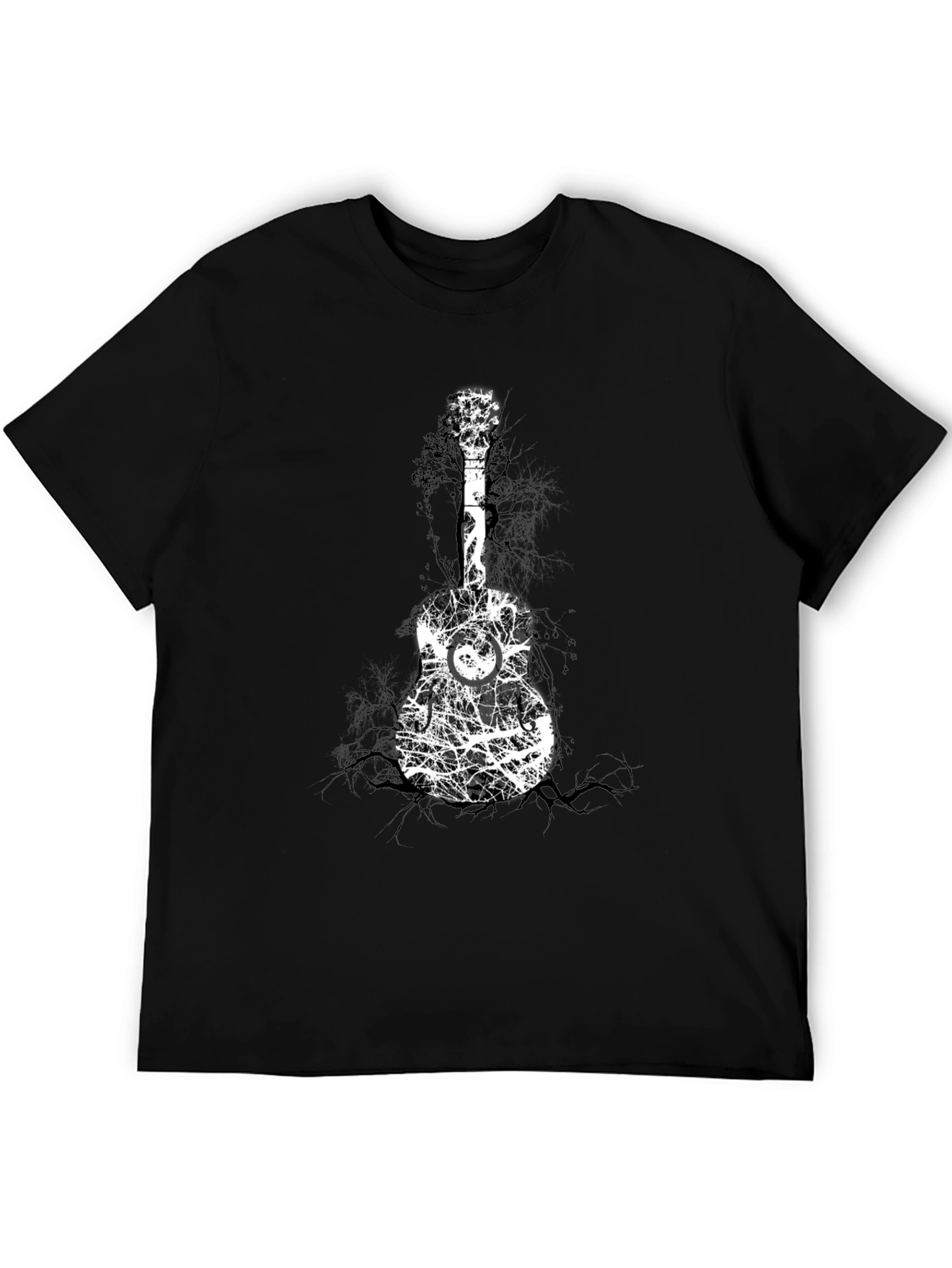 Guitar Tree Graphic Black T-Shirt