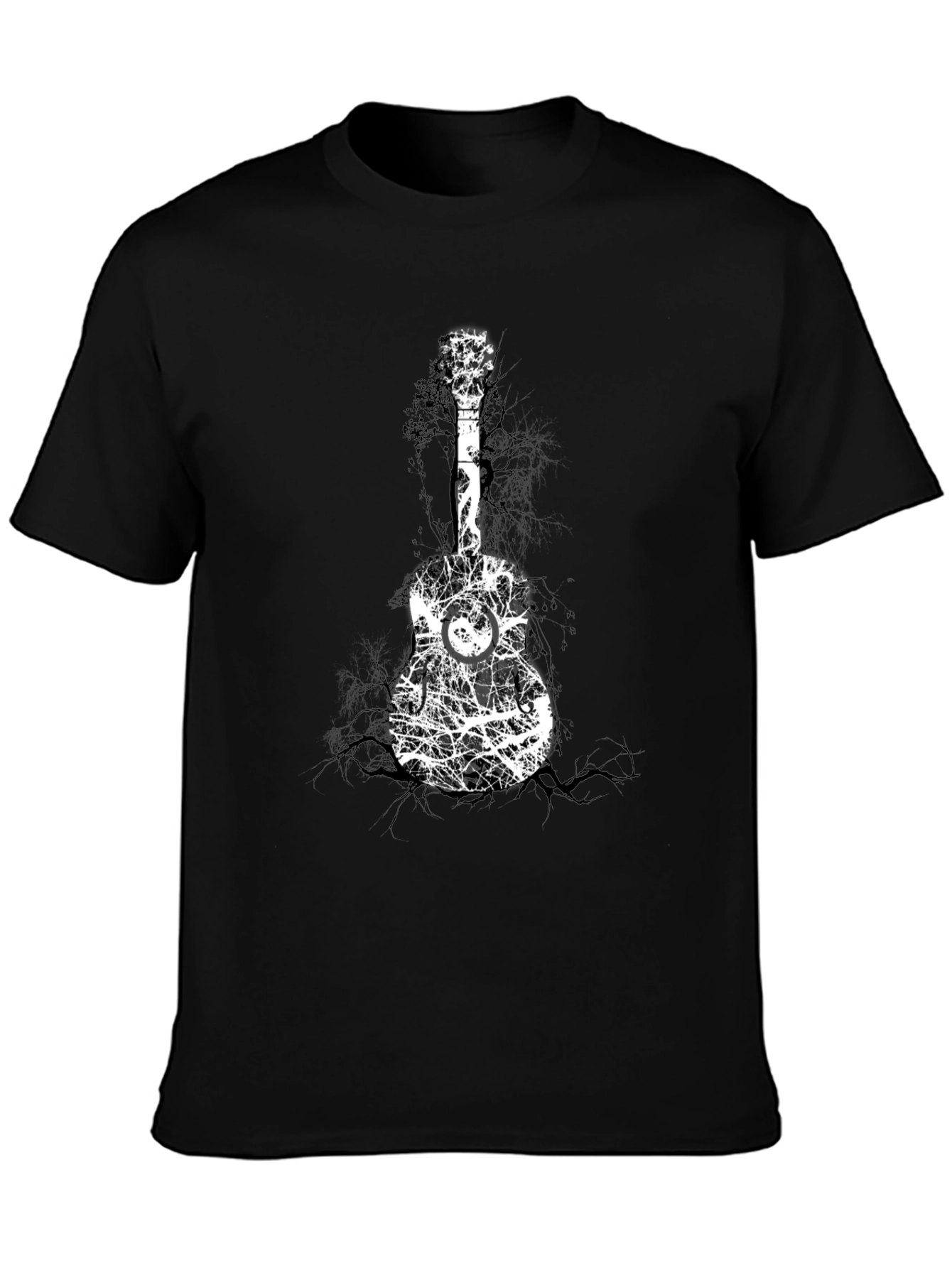 Guitar Tree Graphic Black T-Shirt