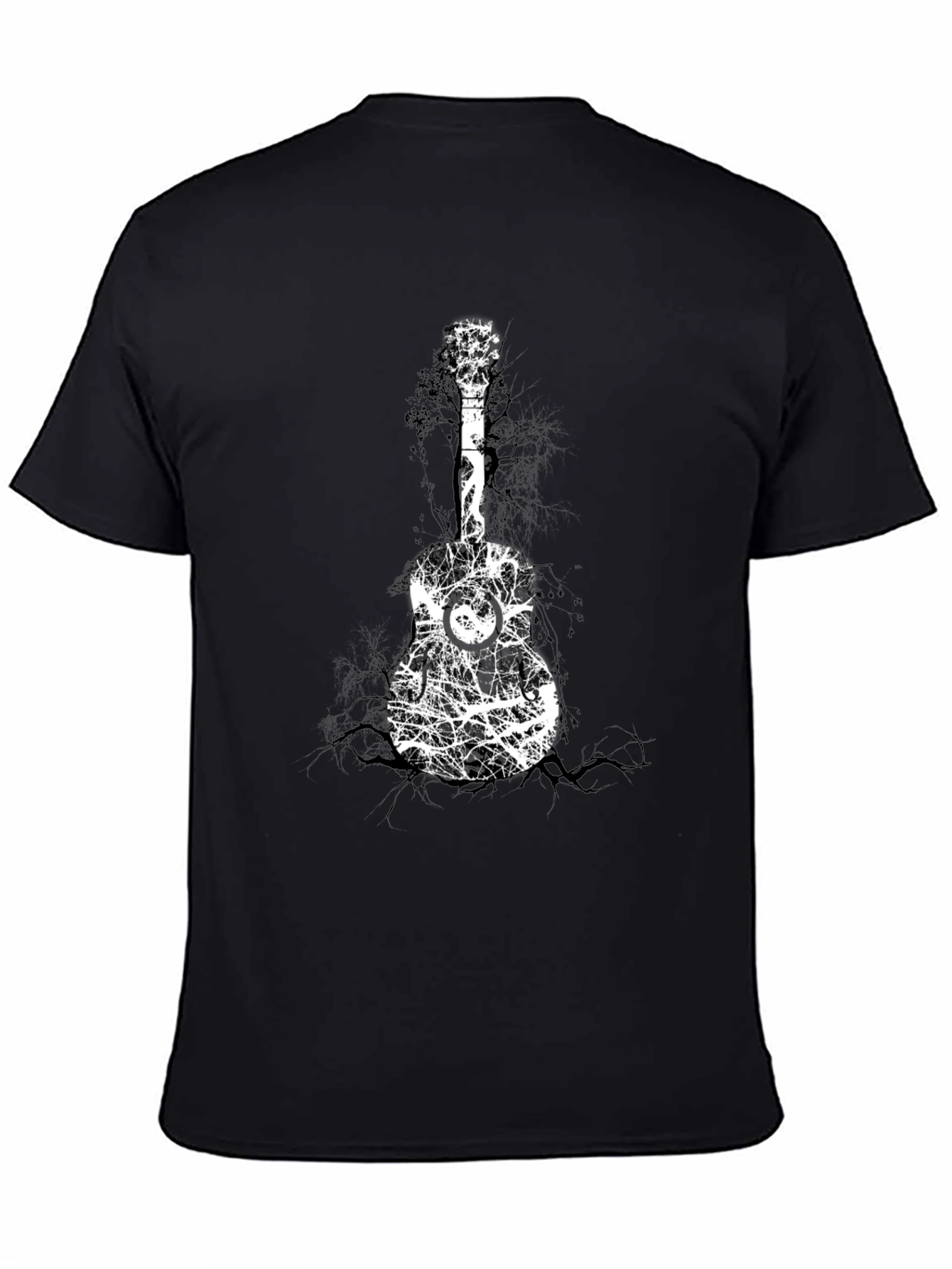 Guitar Tree Graphic Black T-Shirt