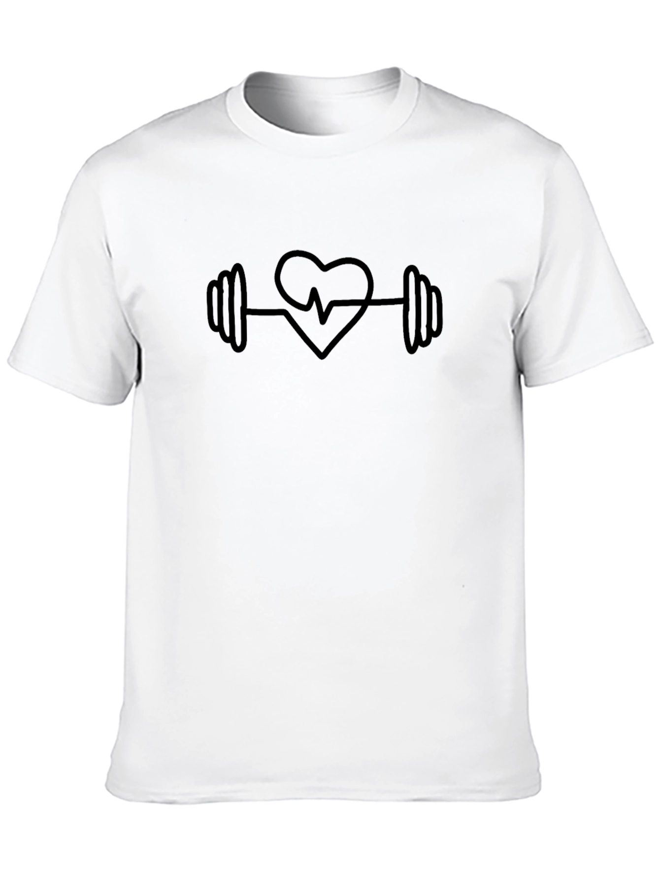 Heartbeat Barbell Graphic T-Shirt - Fitness Love