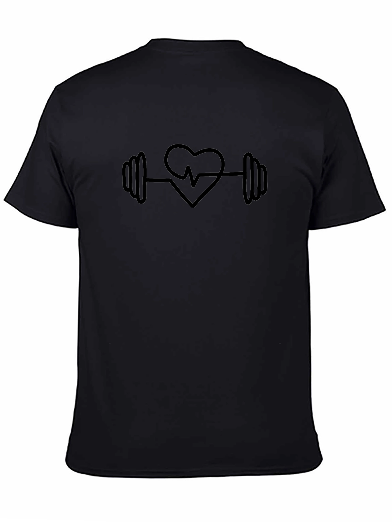 Heartbeat Barbell Graphic T-Shirt - Fitness Love