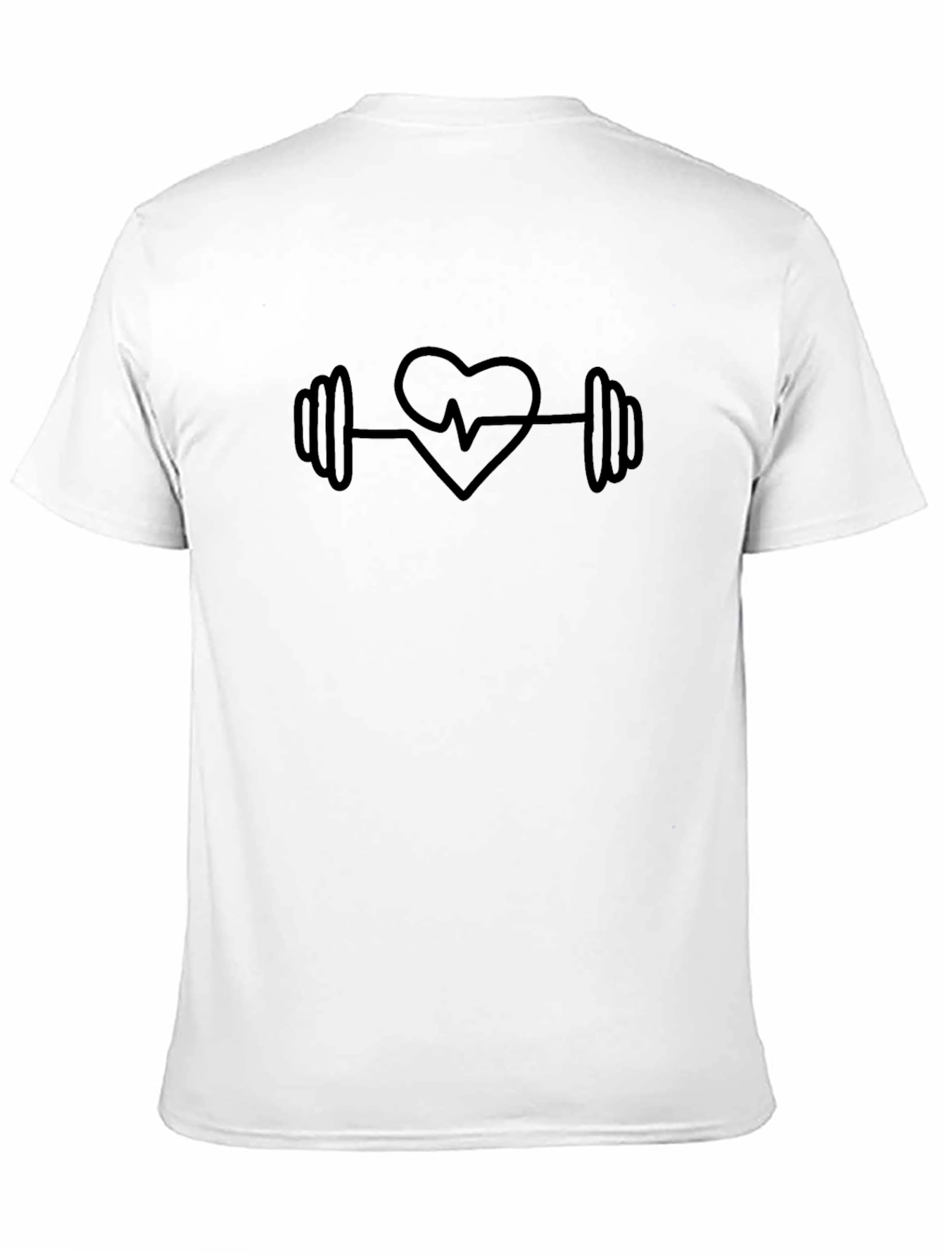 Heartbeat Barbell Graphic T-Shirt - Fitness Love