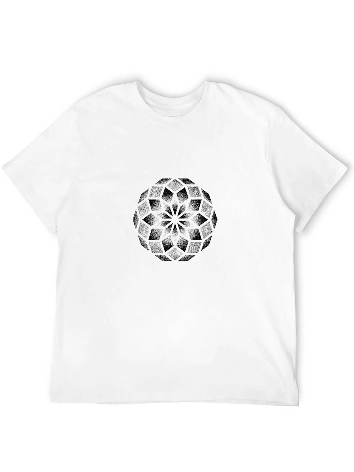 Geometric Mandala Graphic Tee - Black Casual Shirt