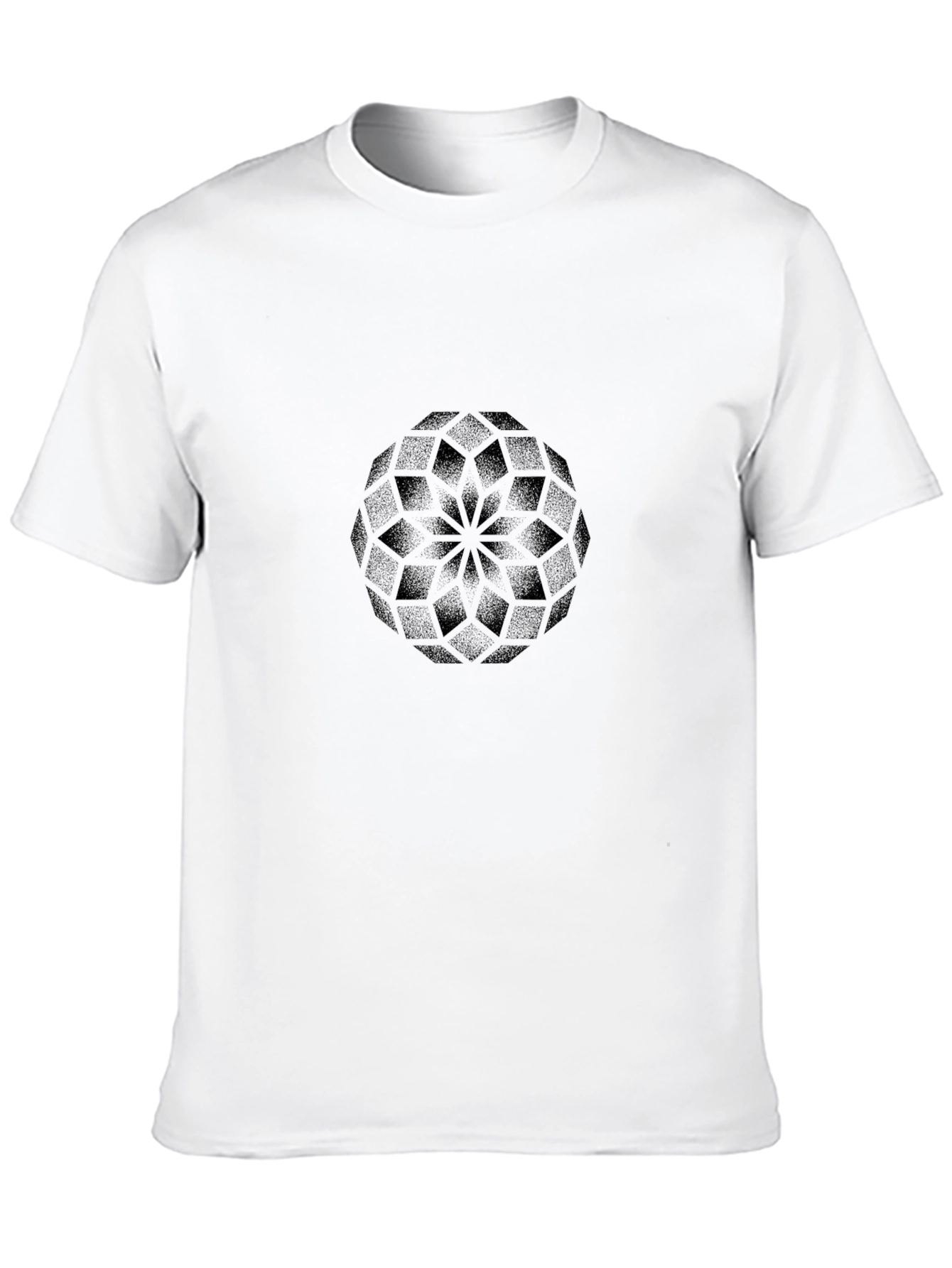 Geometric Mandala Graphic Tee - Black Casual Shirt