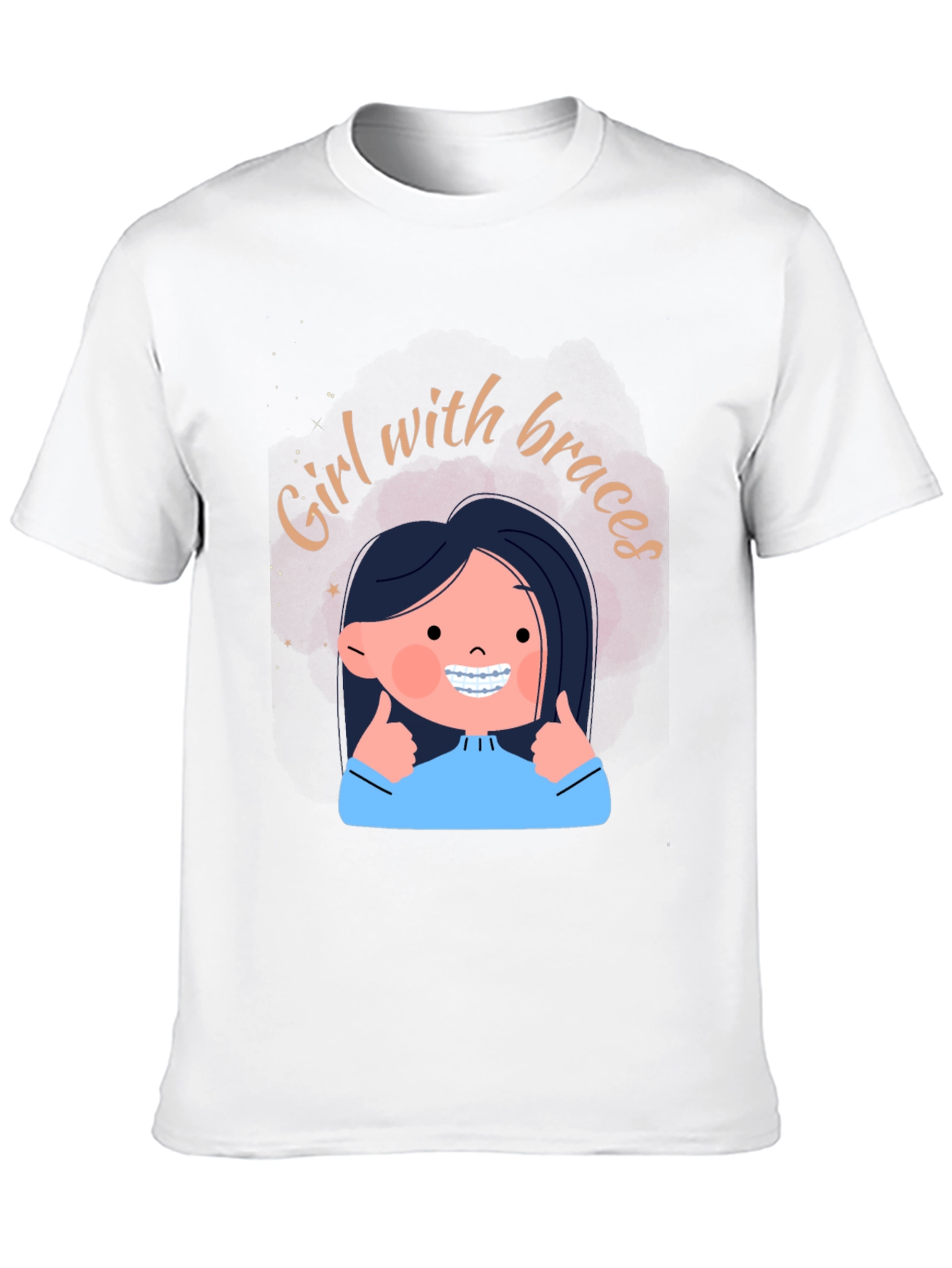 Girl with Braces Graphic Tee - Black
