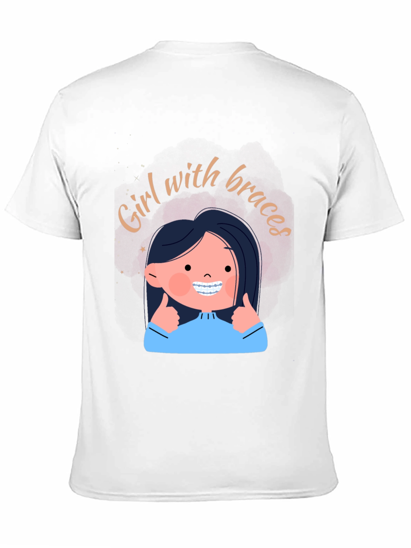 Girl with Braces Graphic Tee - Black