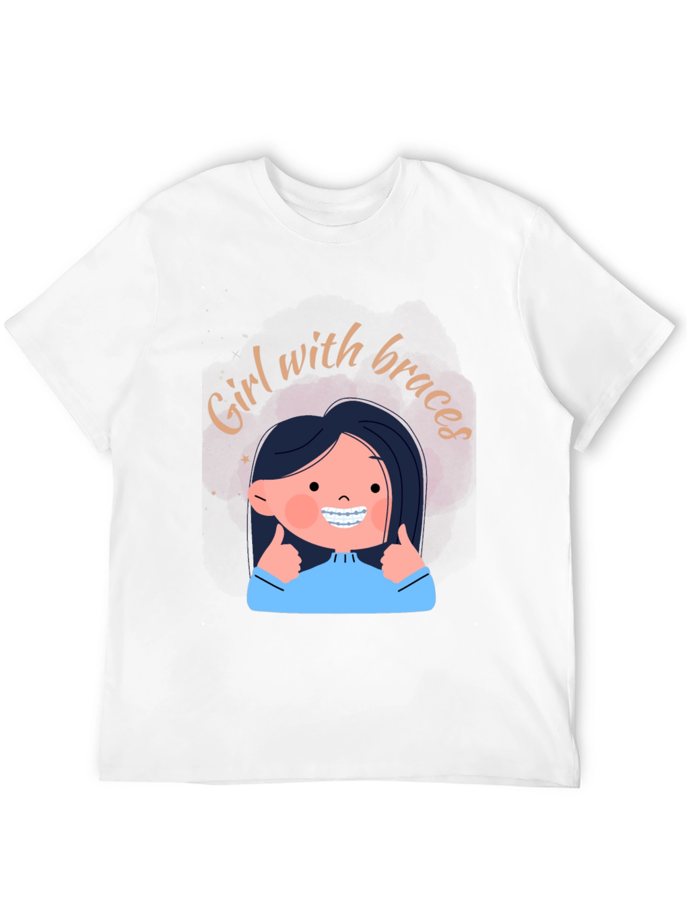 Girl with Braces Graphic Tee - Black