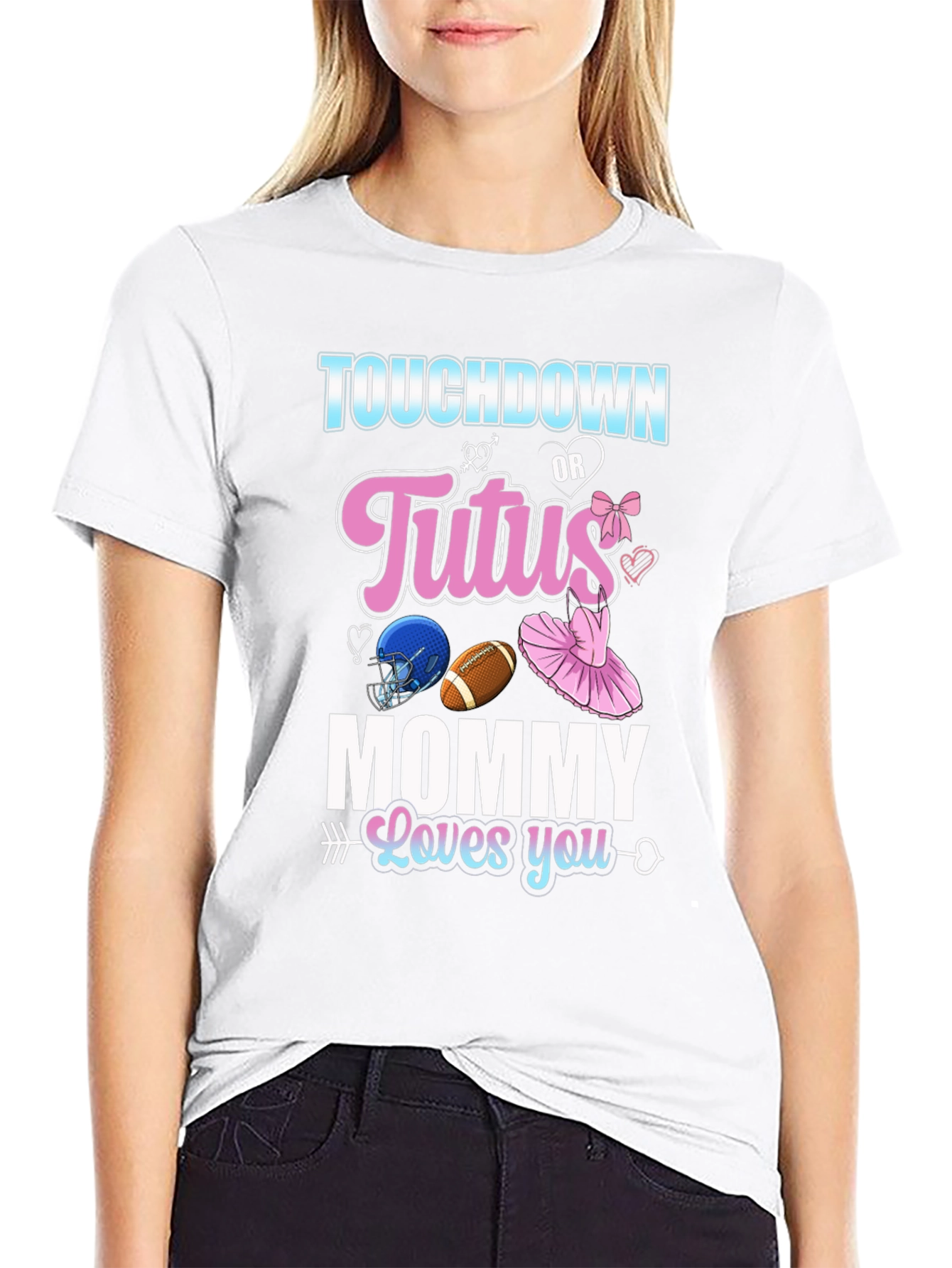 Touchdown or Tutus Gender Reveal T-Shirt