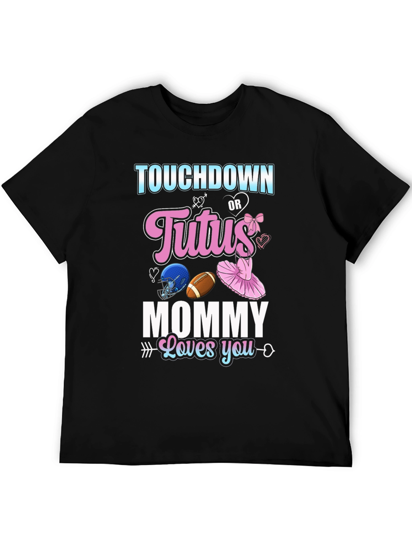 Touchdown or Tutus Gender Reveal T-Shirt