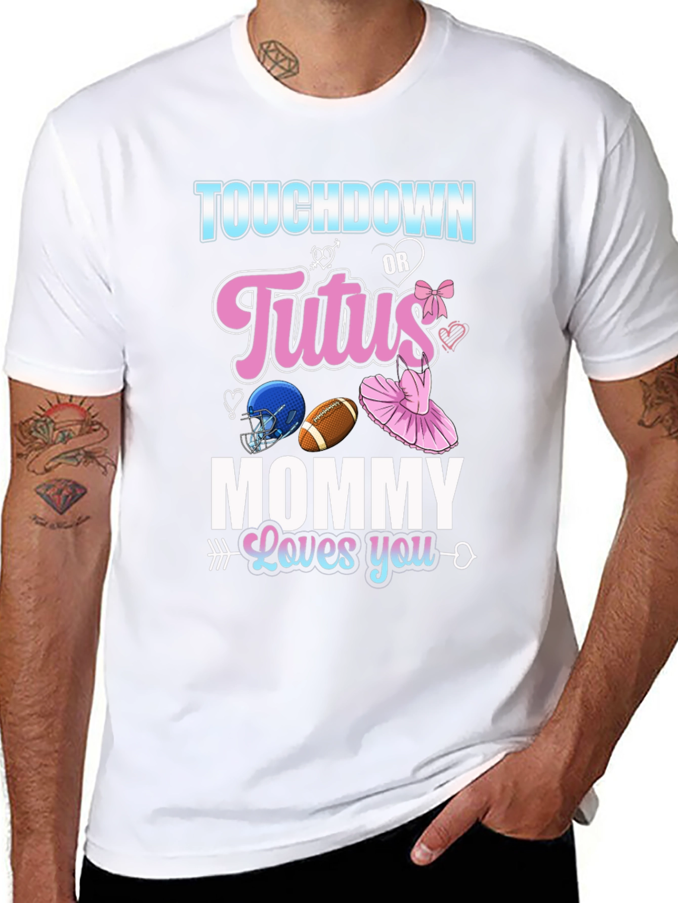 Touchdown or Tutus Gender Reveal T-Shirt