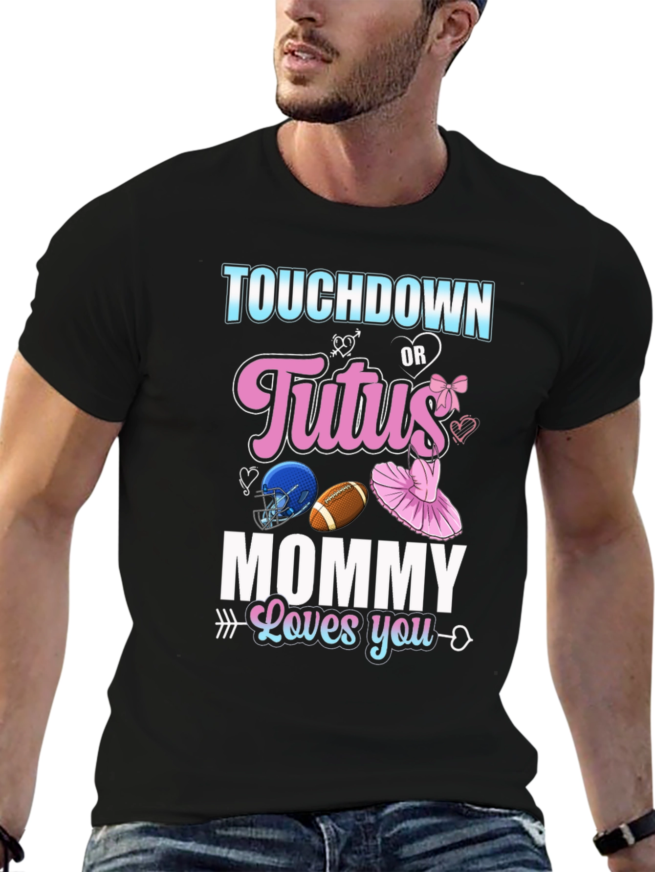 Touchdown or Tutus Gender Reveal T-Shirt