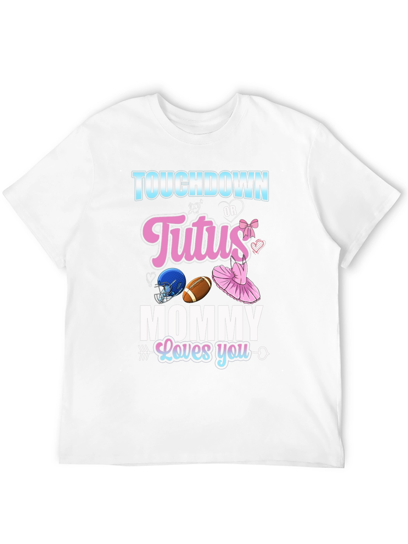 Touchdown or Tutus Gender Reveal T-Shirt