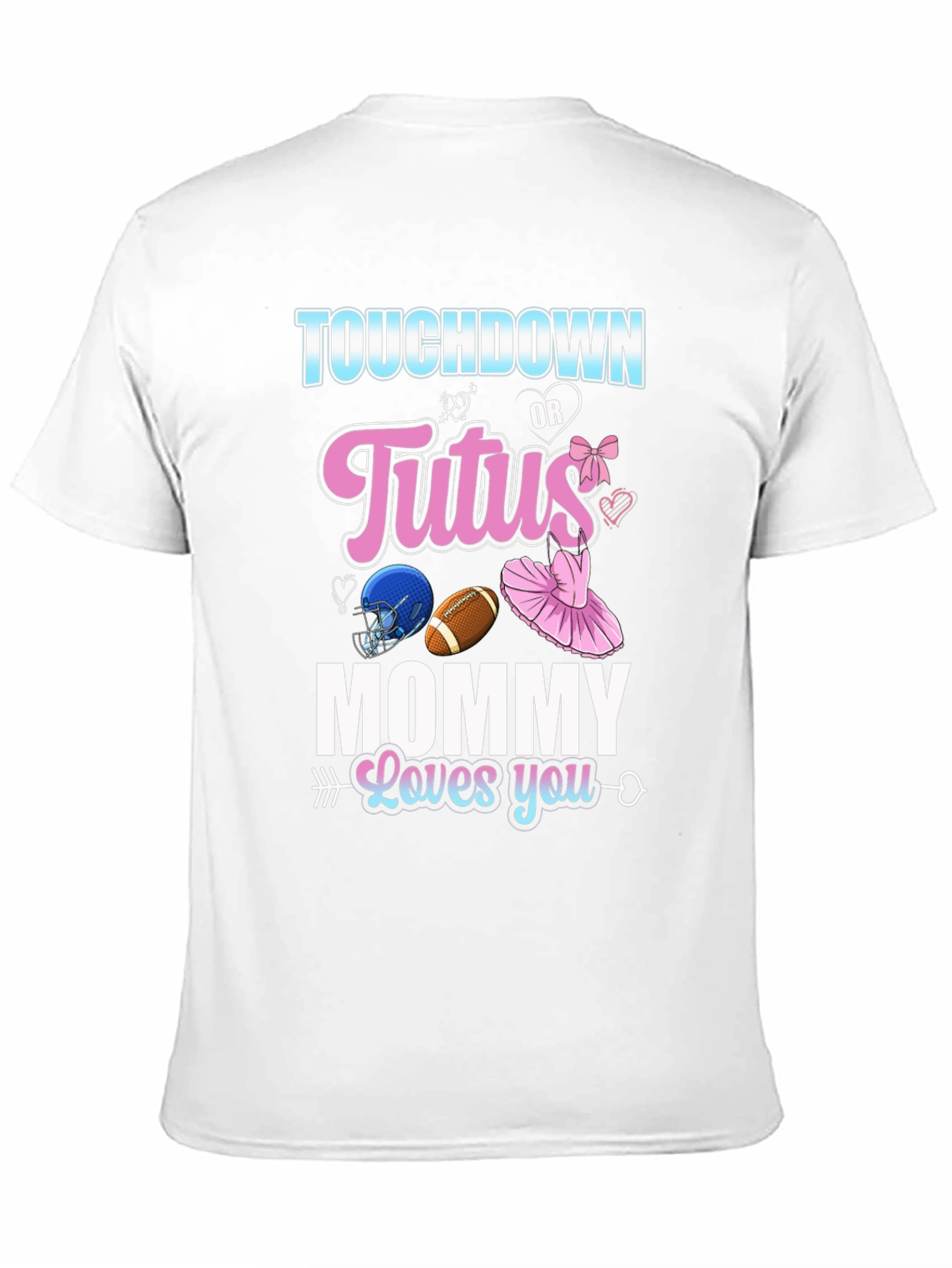 Touchdown or Tutus Gender Reveal T-Shirt