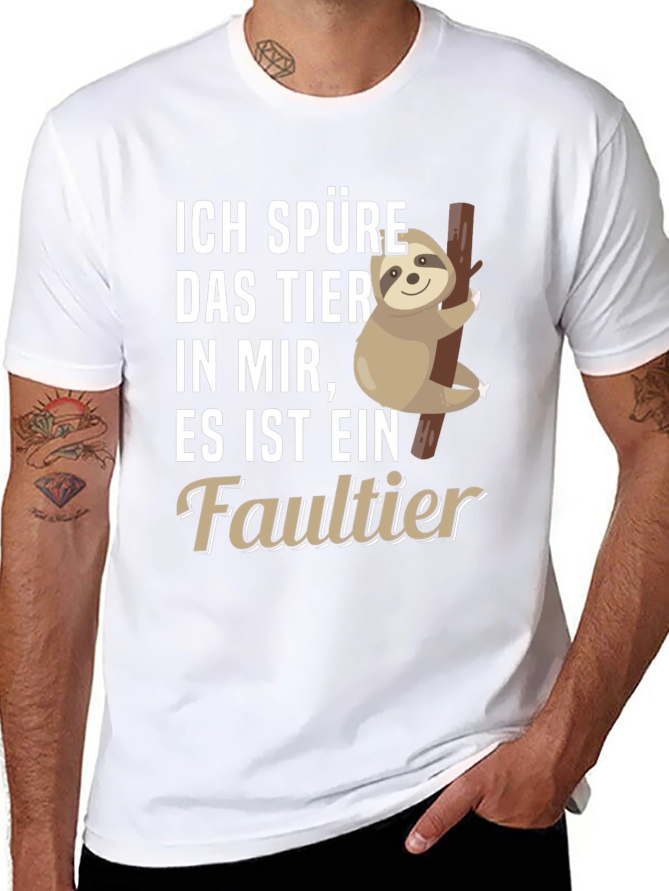 Ich Spure Das Tier T-Shirt Sloth Design