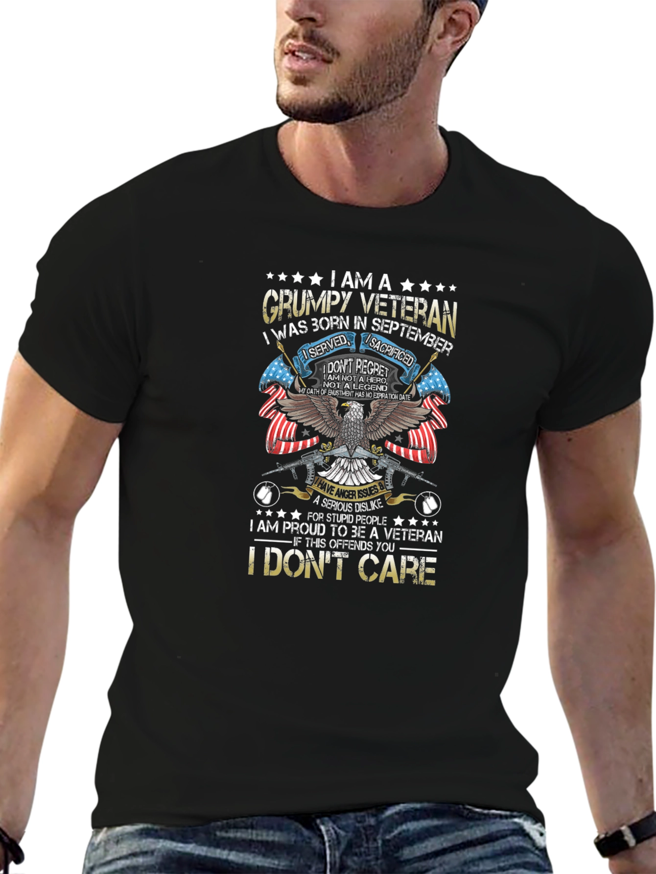 Grumpy Veteran T-Shirt - Born in September