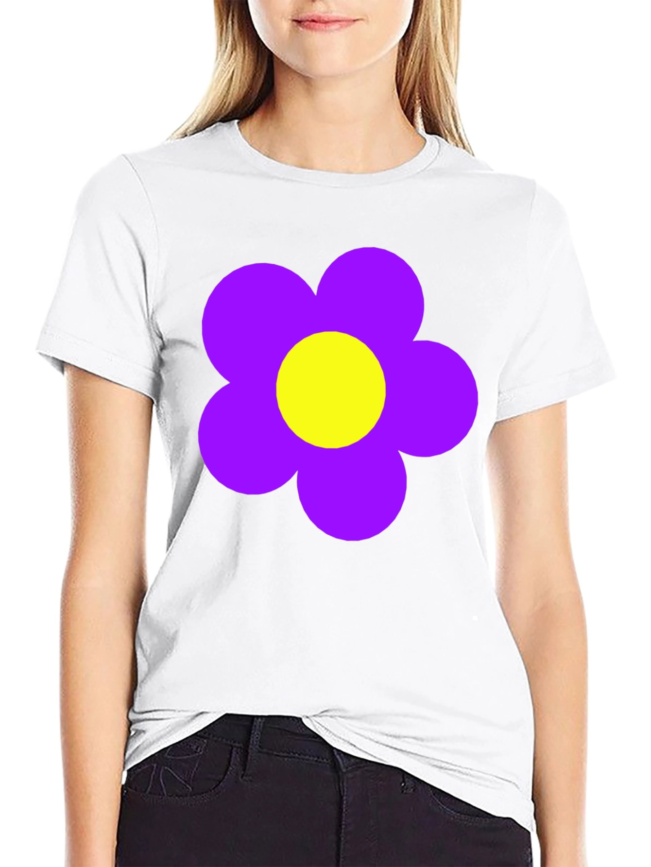 Retro Flower Power T-Shirt - Black