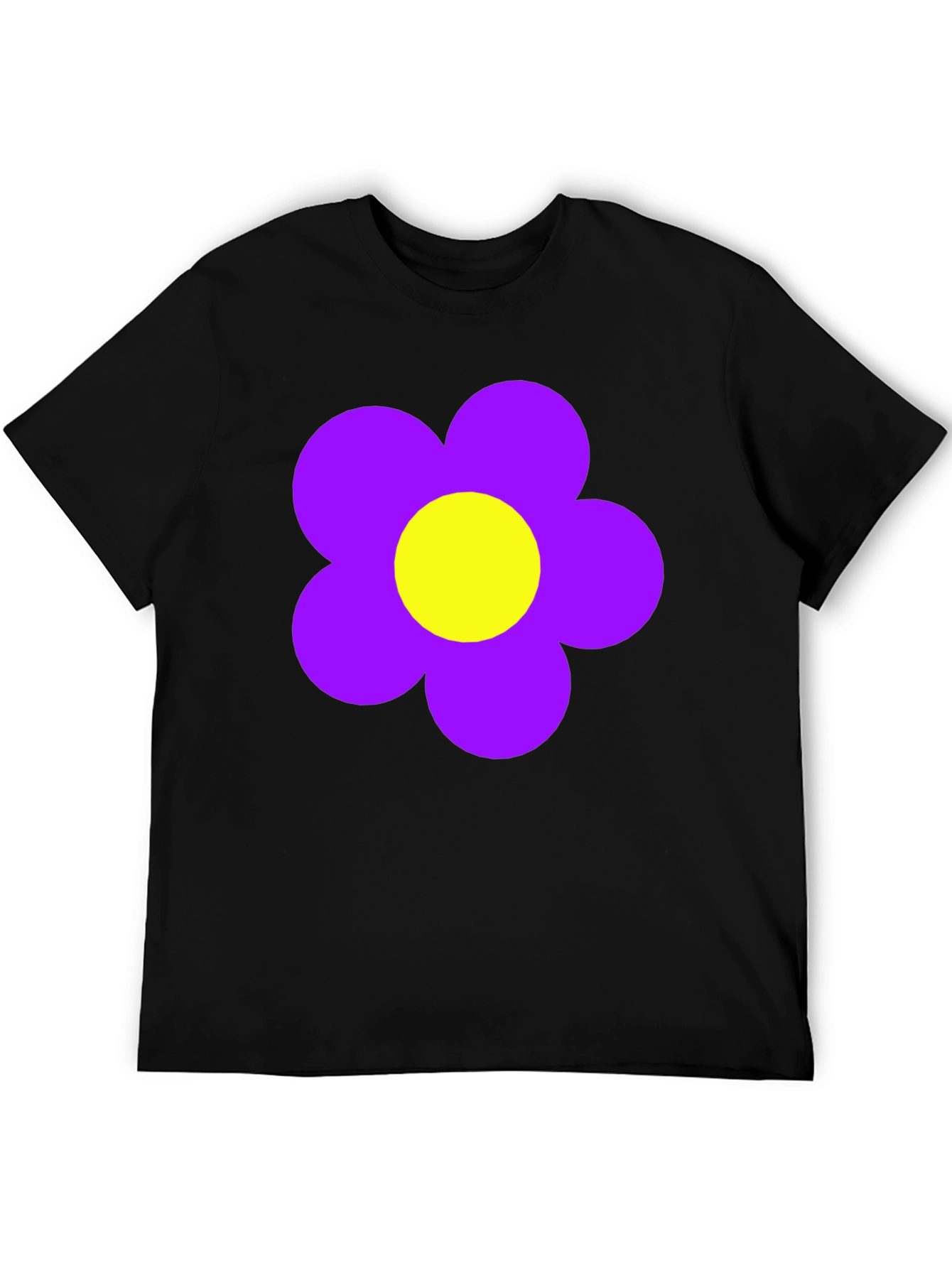 Retro Flower Power T-Shirt - Black