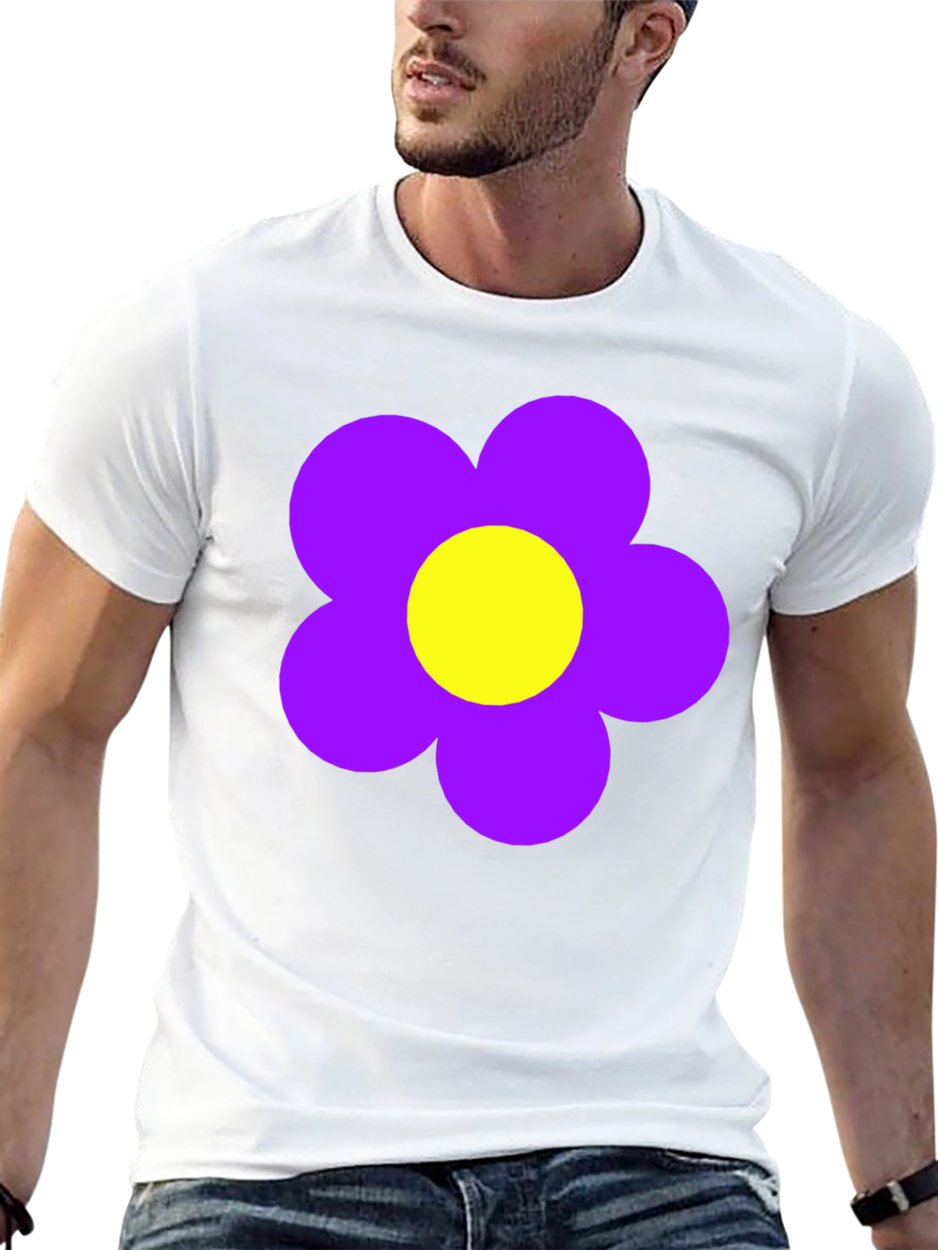 Retro Flower Power T-Shirt - Black