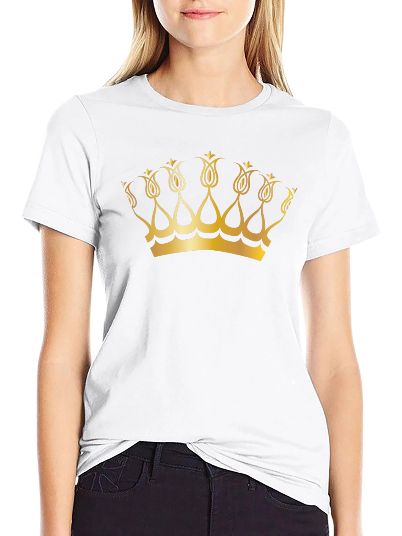 Golden Crown Graphic Black T-Shirt