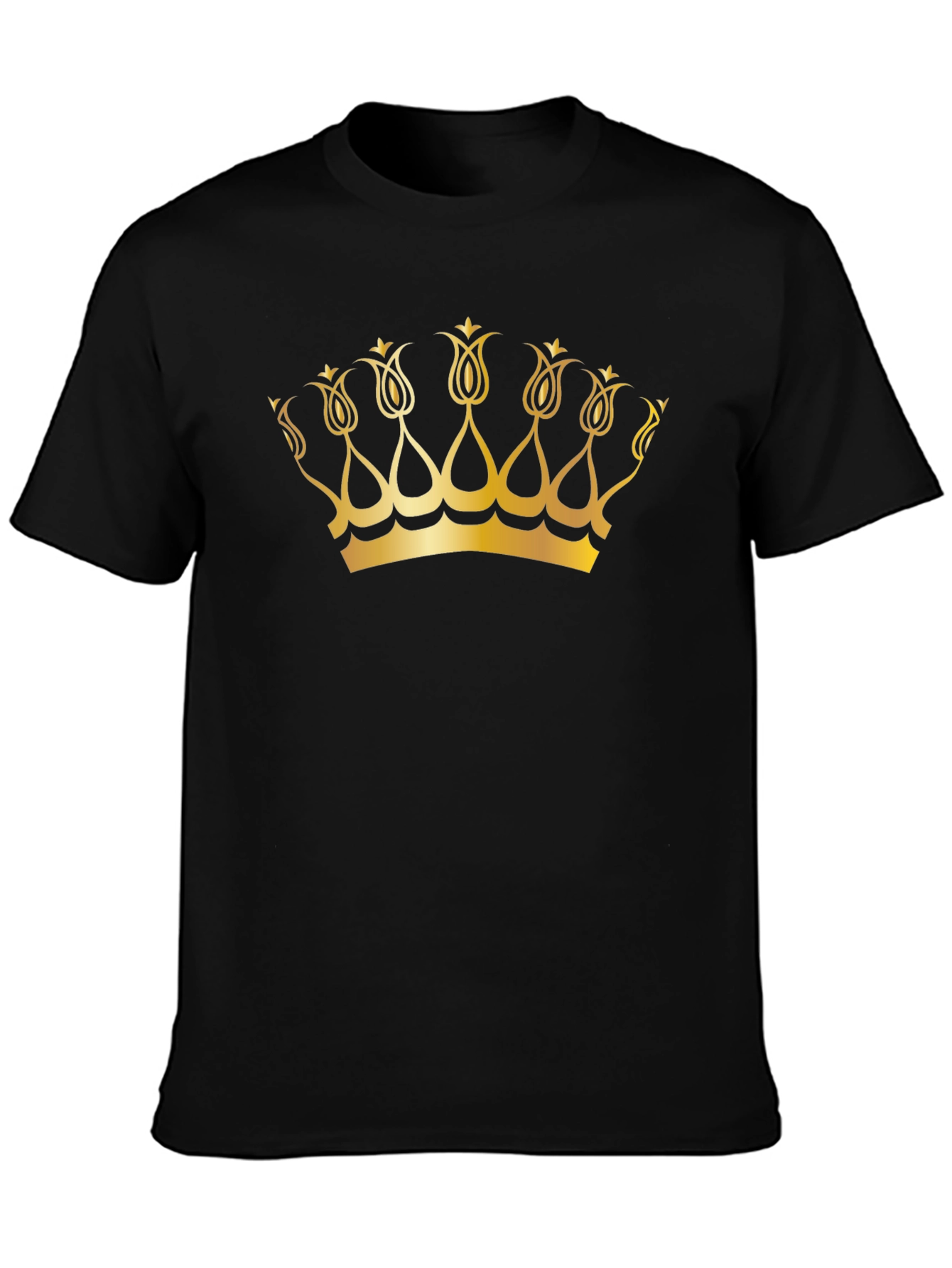 Golden Crown Graphic Black T-Shirt