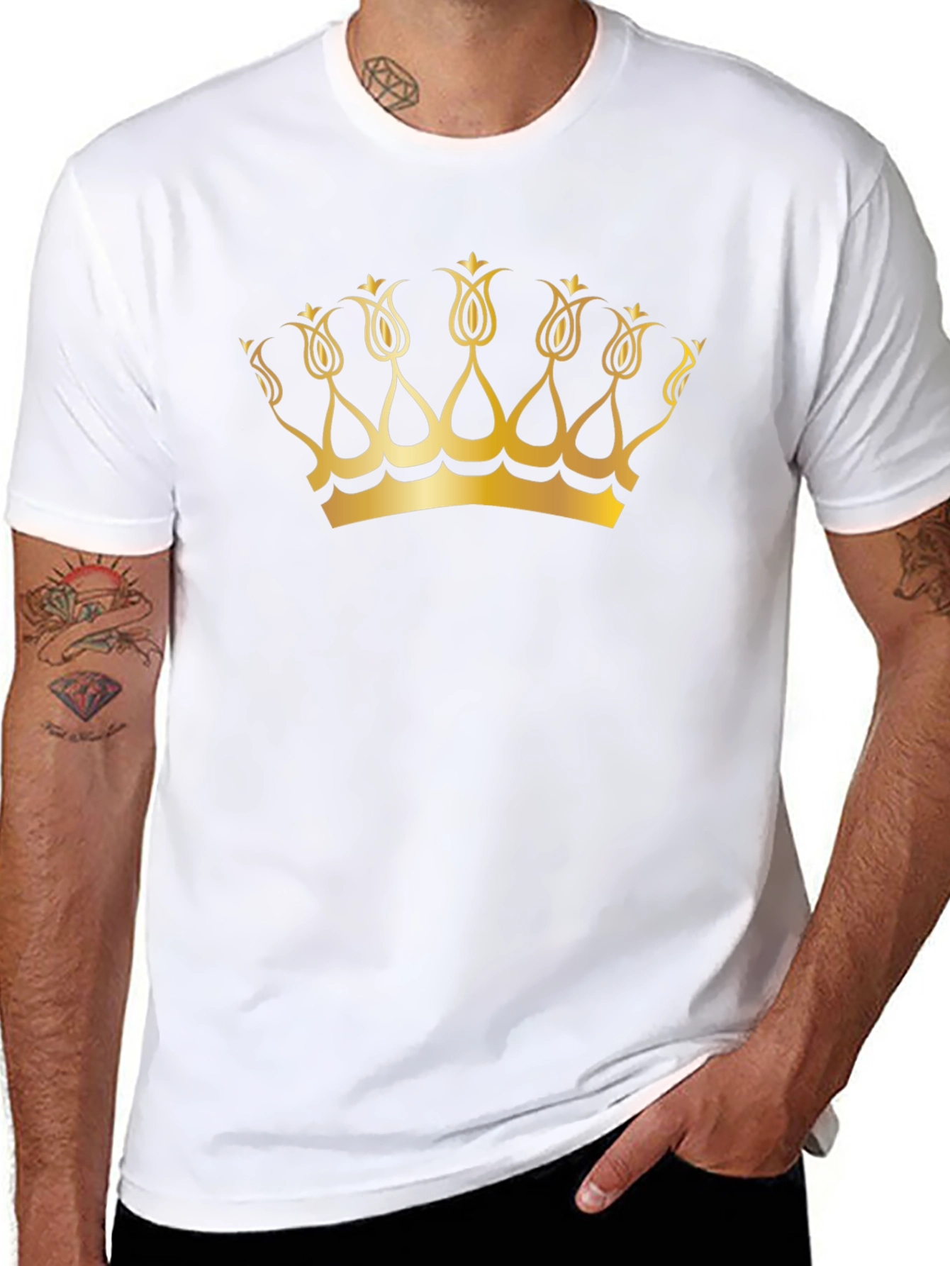 Golden Crown Graphic Black T-Shirt
