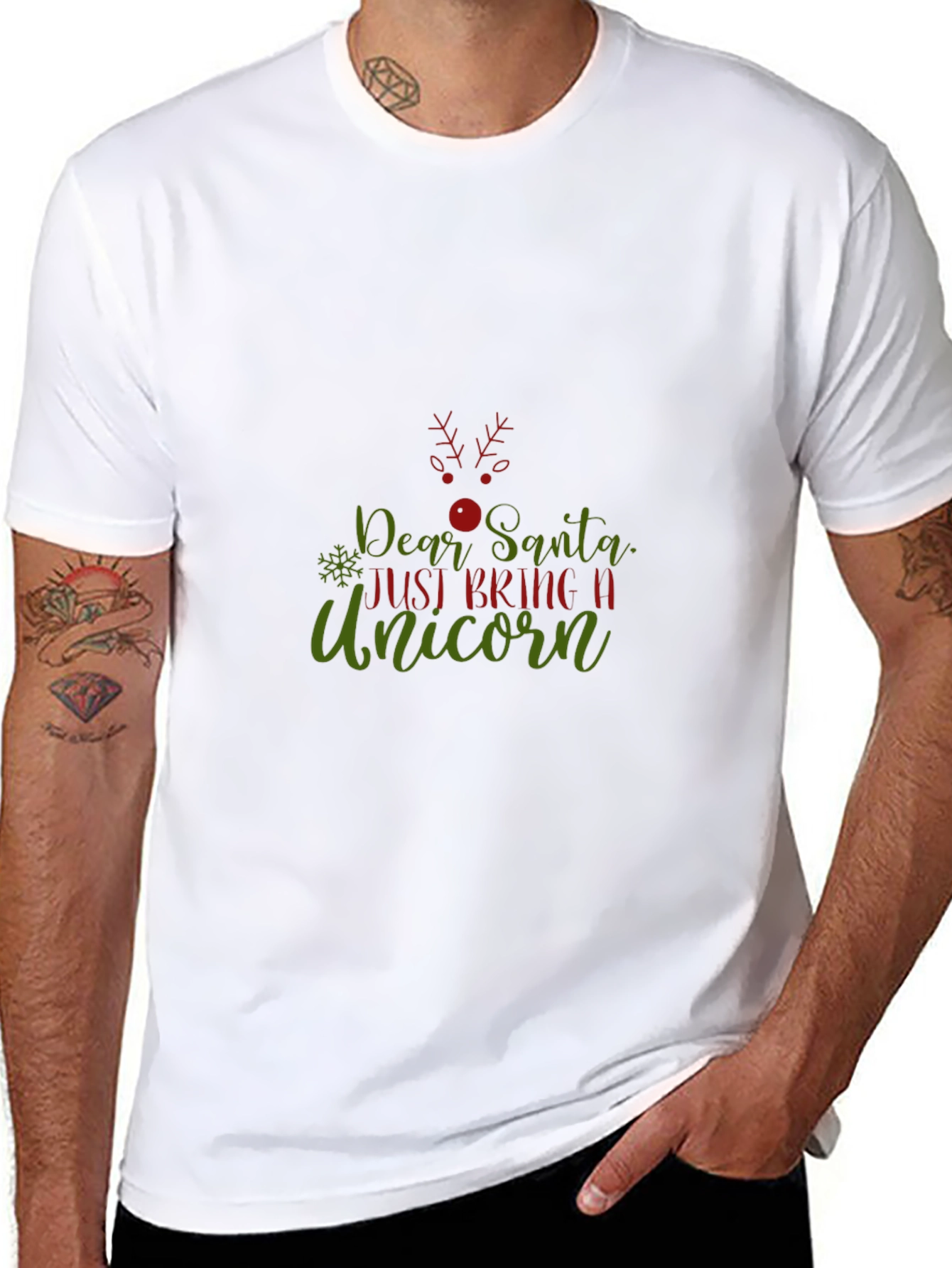 Dear Santa Unicorn Christmas Graphic Tee