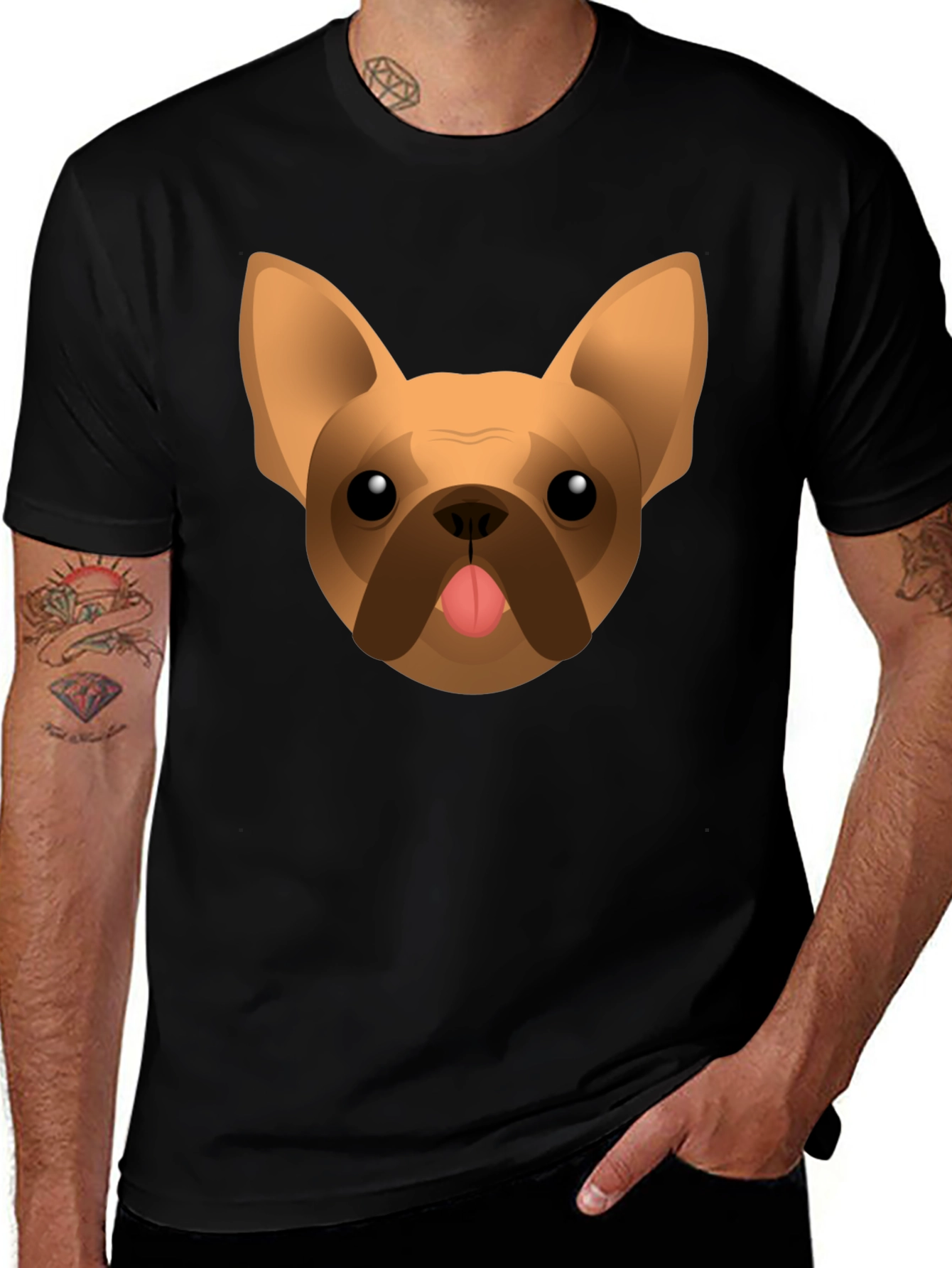 Dog Graphic Black T-Shirt