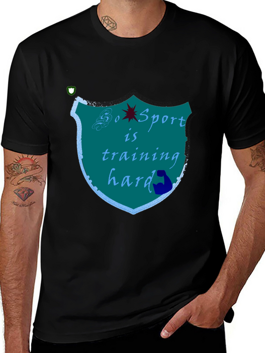 Sports Training Hard Black T-Shirt
