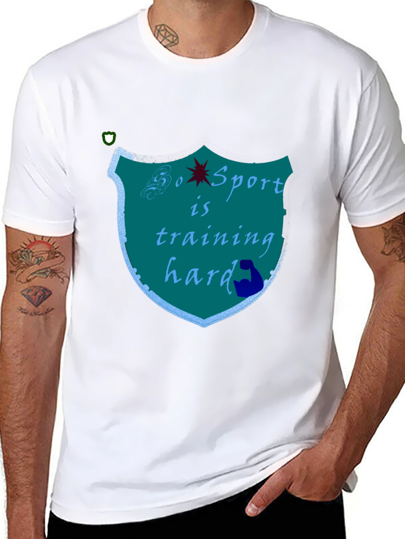 Sports Training Hard Black T-Shirt