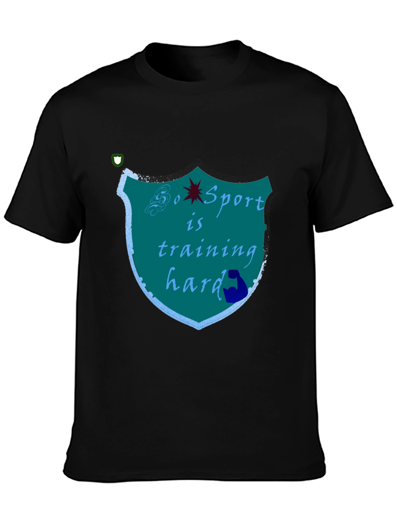 Sports Training Hard Black T-Shirt