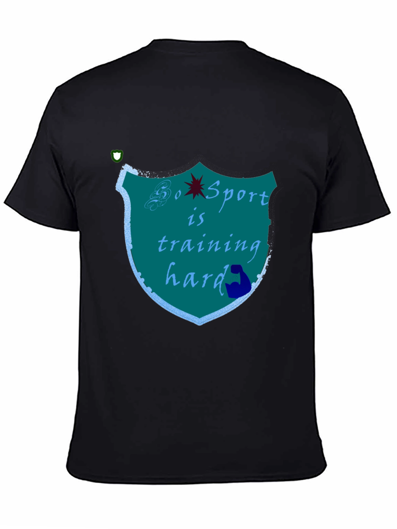 Sports Training Hard Black T-Shirt