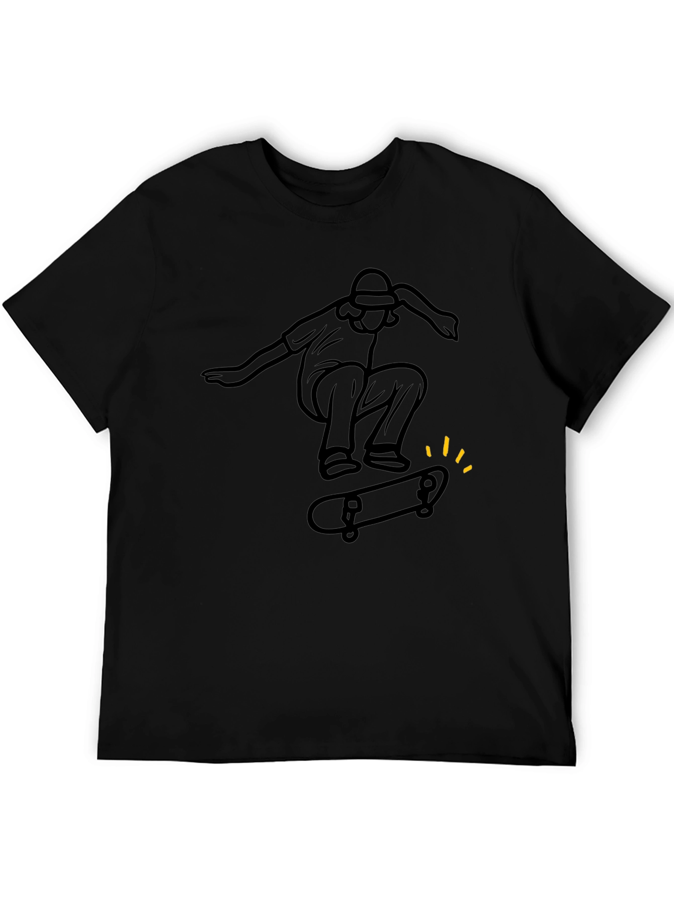 Skater Graphic Tee - Stylish Black Cotton T-Shirt