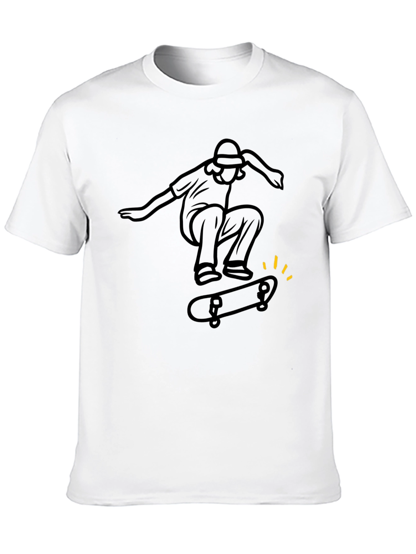 Skater Graphic Tee - Stylish Black Cotton T-Shirt