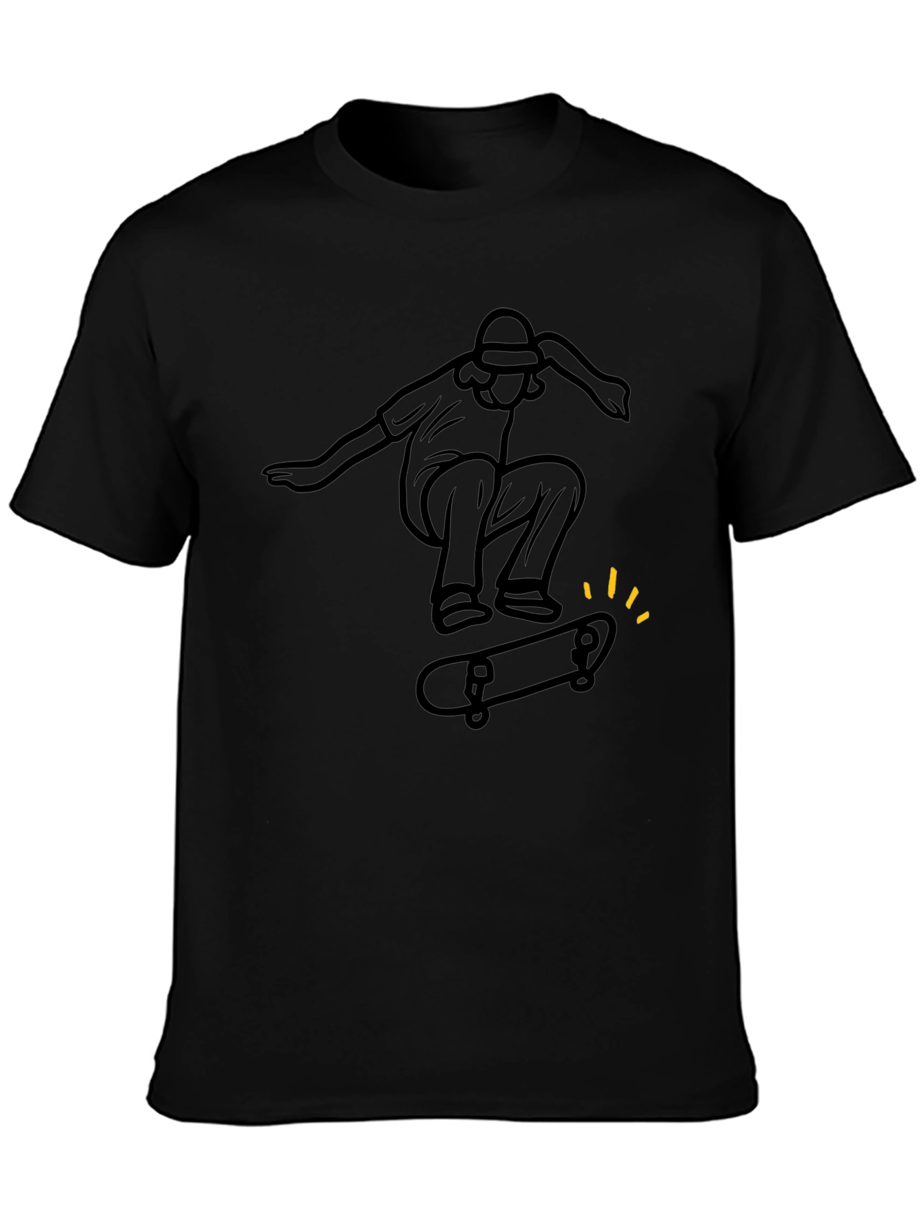 Skater Graphic Tee - Stylish Black Cotton T-Shirt