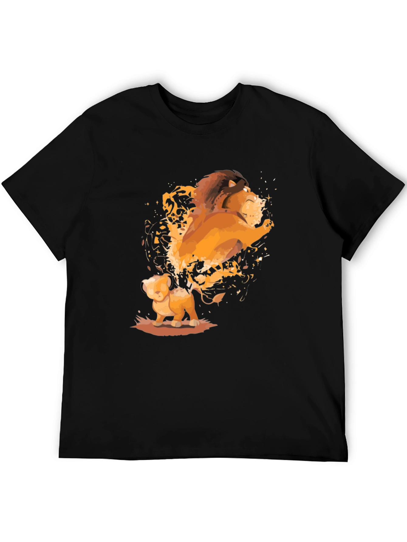 The Lion King Black T-Shirt - Simba and Mufasa