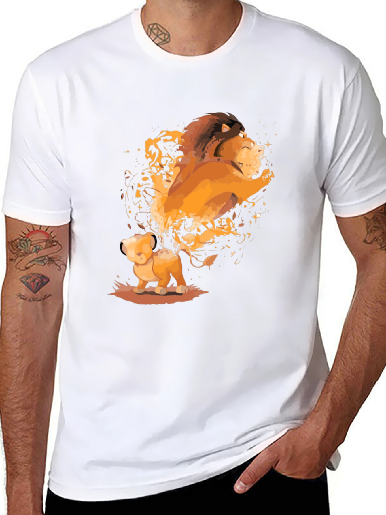 The Lion King Black T-Shirt - Simba and Mufasa