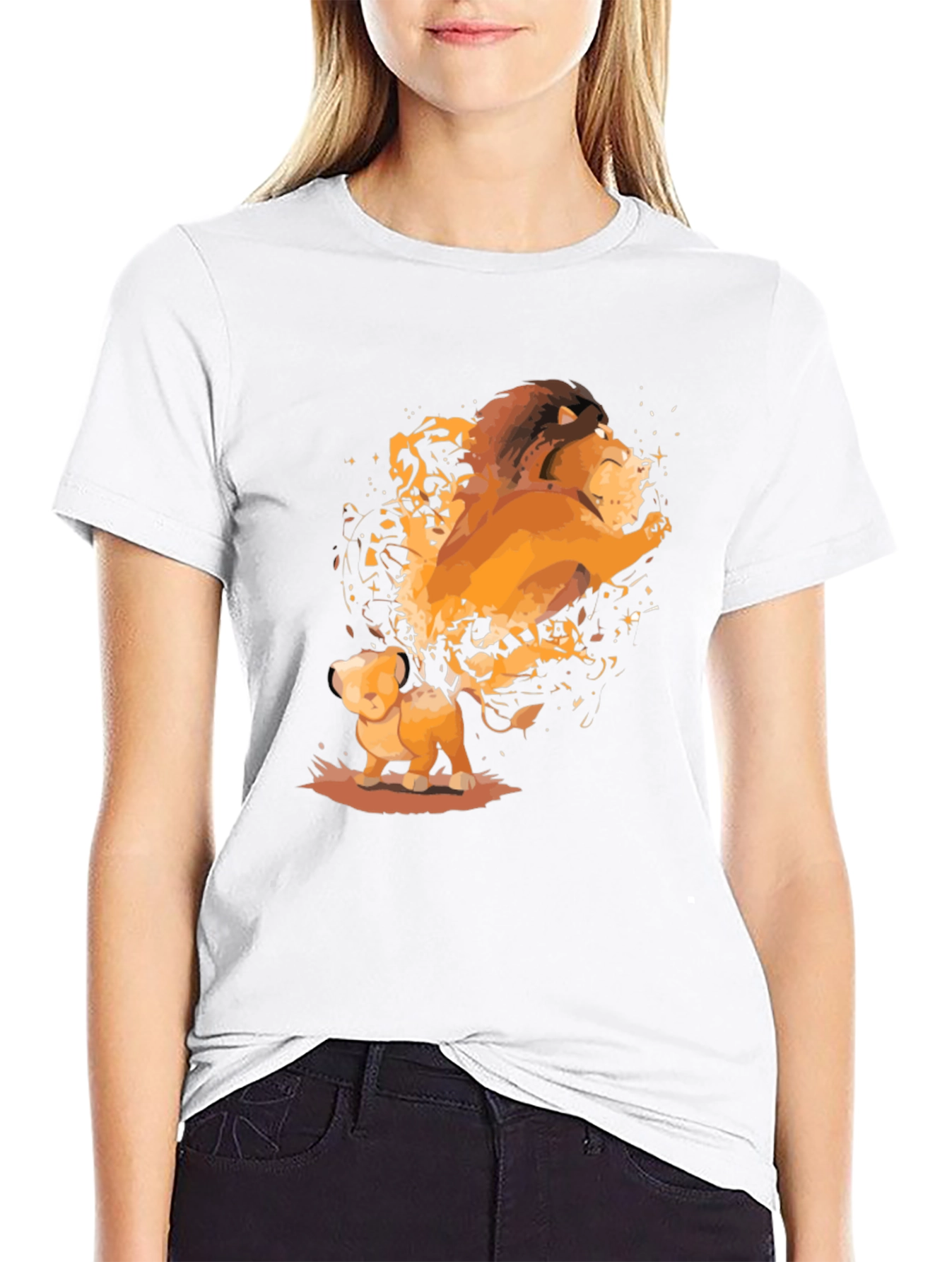 The Lion King Black T-Shirt - Simba and Mufasa