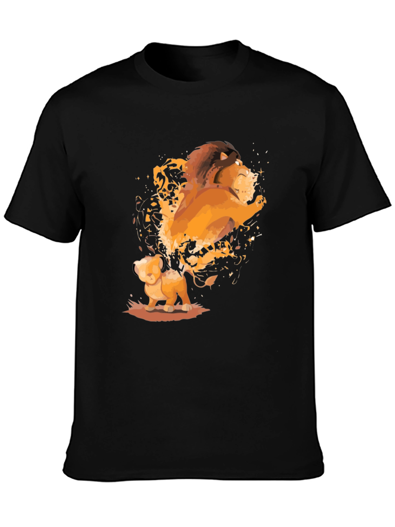 The Lion King Black T-Shirt - Simba and Mufasa