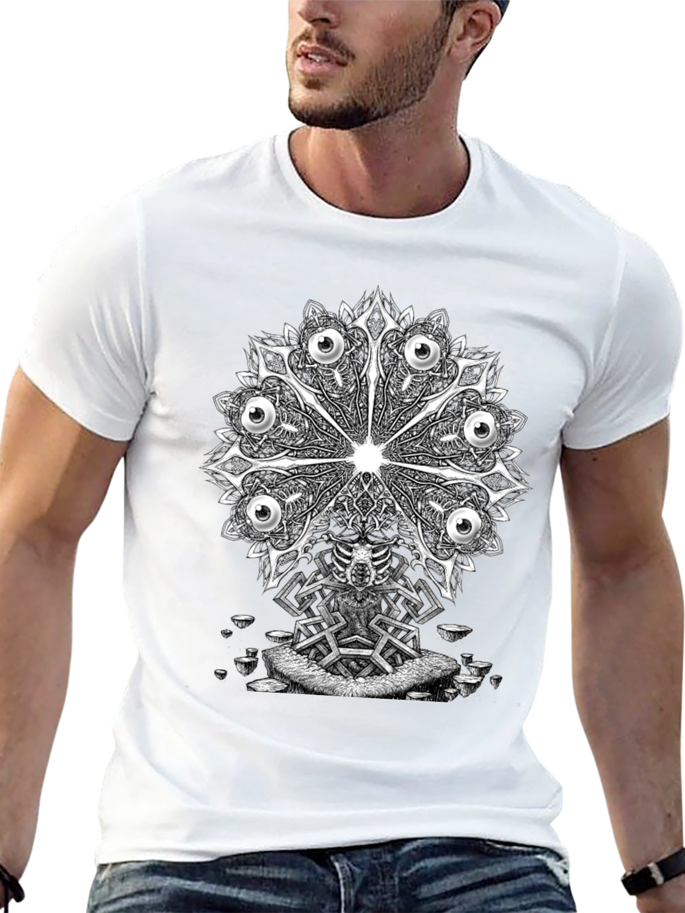 Eye Mandala Graphic Tee - Unique Design