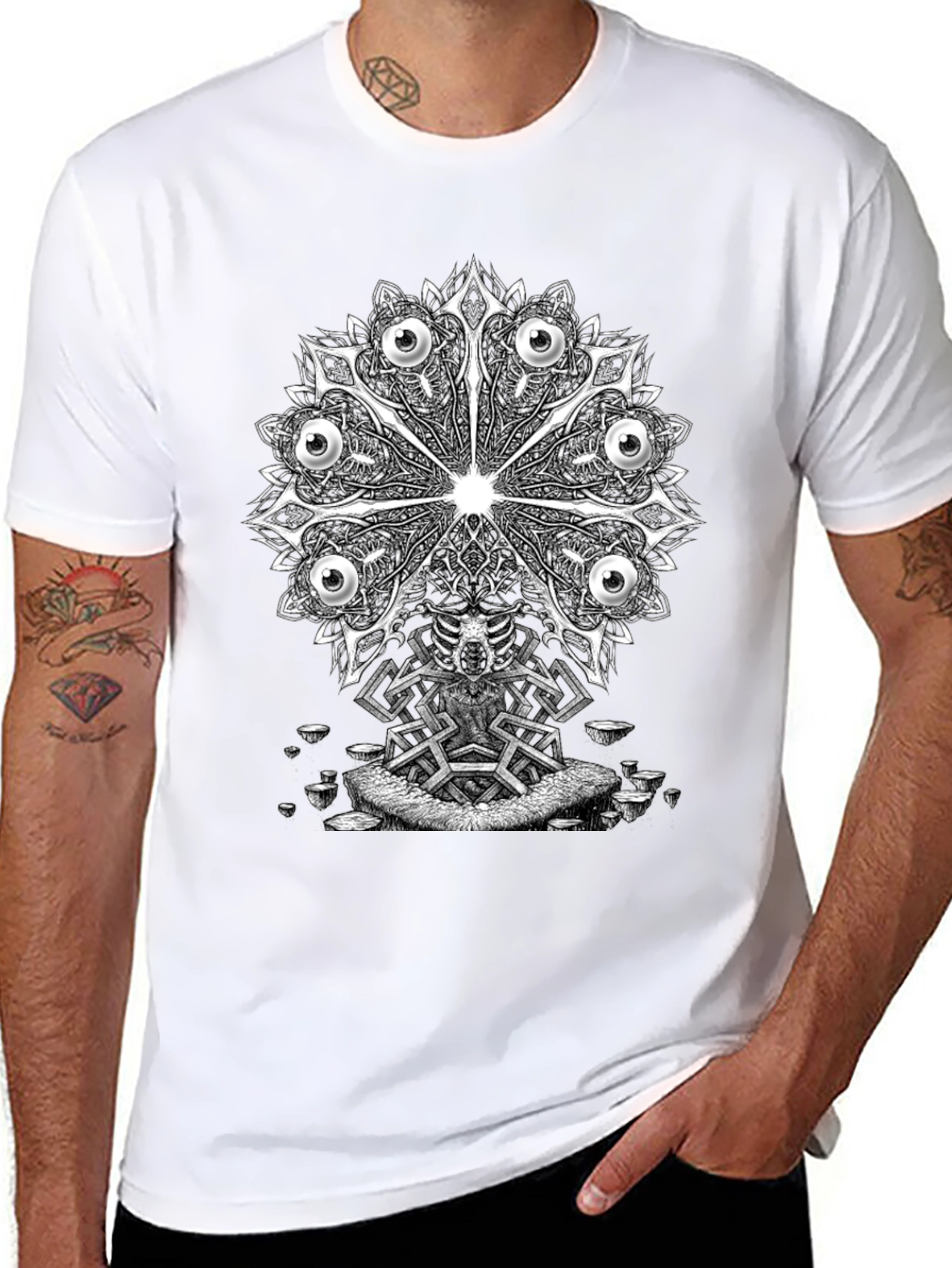 Eye Mandala Graphic Tee - Unique Design