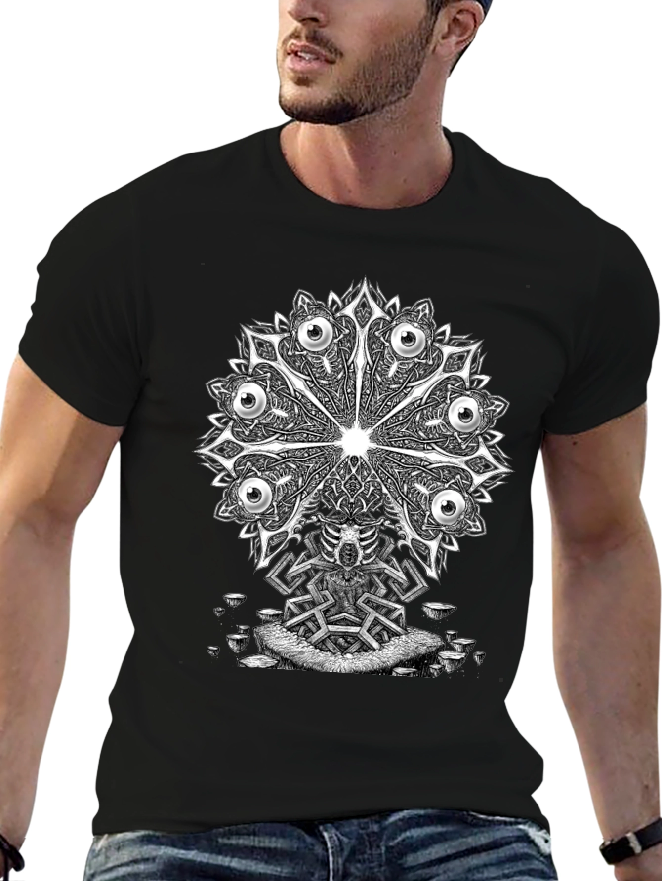 Eye Mandala Graphic Tee - Unique Design