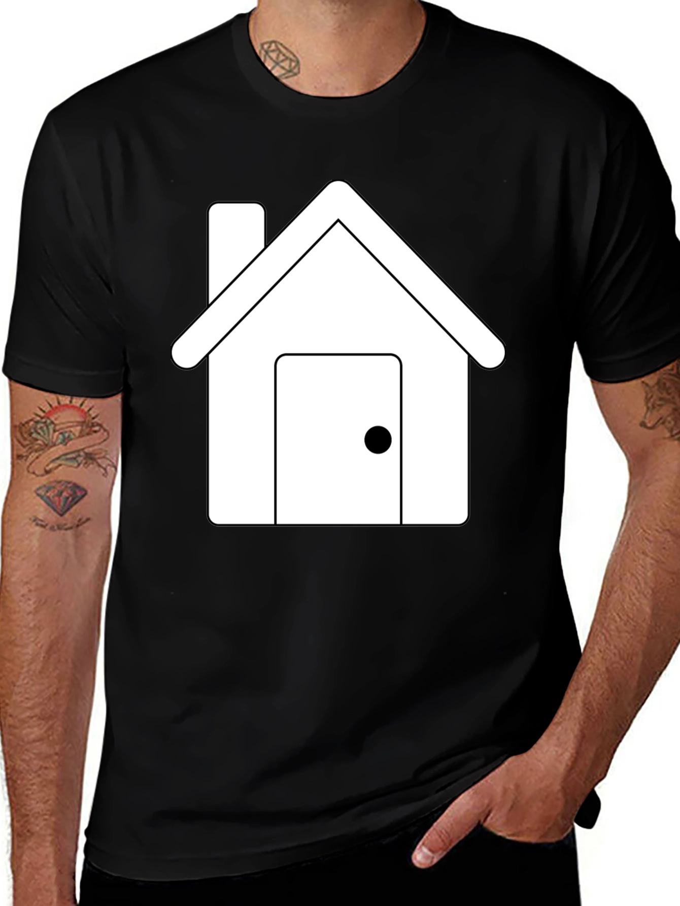 House Graphic Tee - Black Short Sleeve