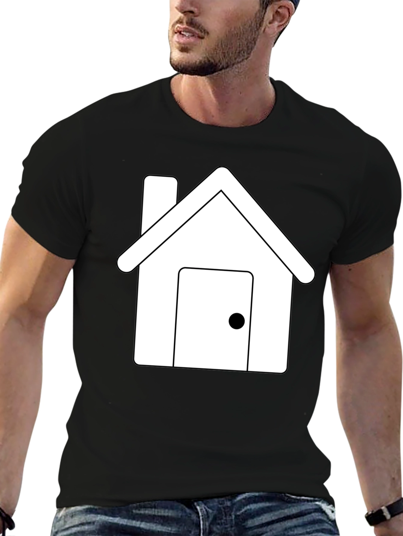 House Graphic Tee - Black Short Sleeve