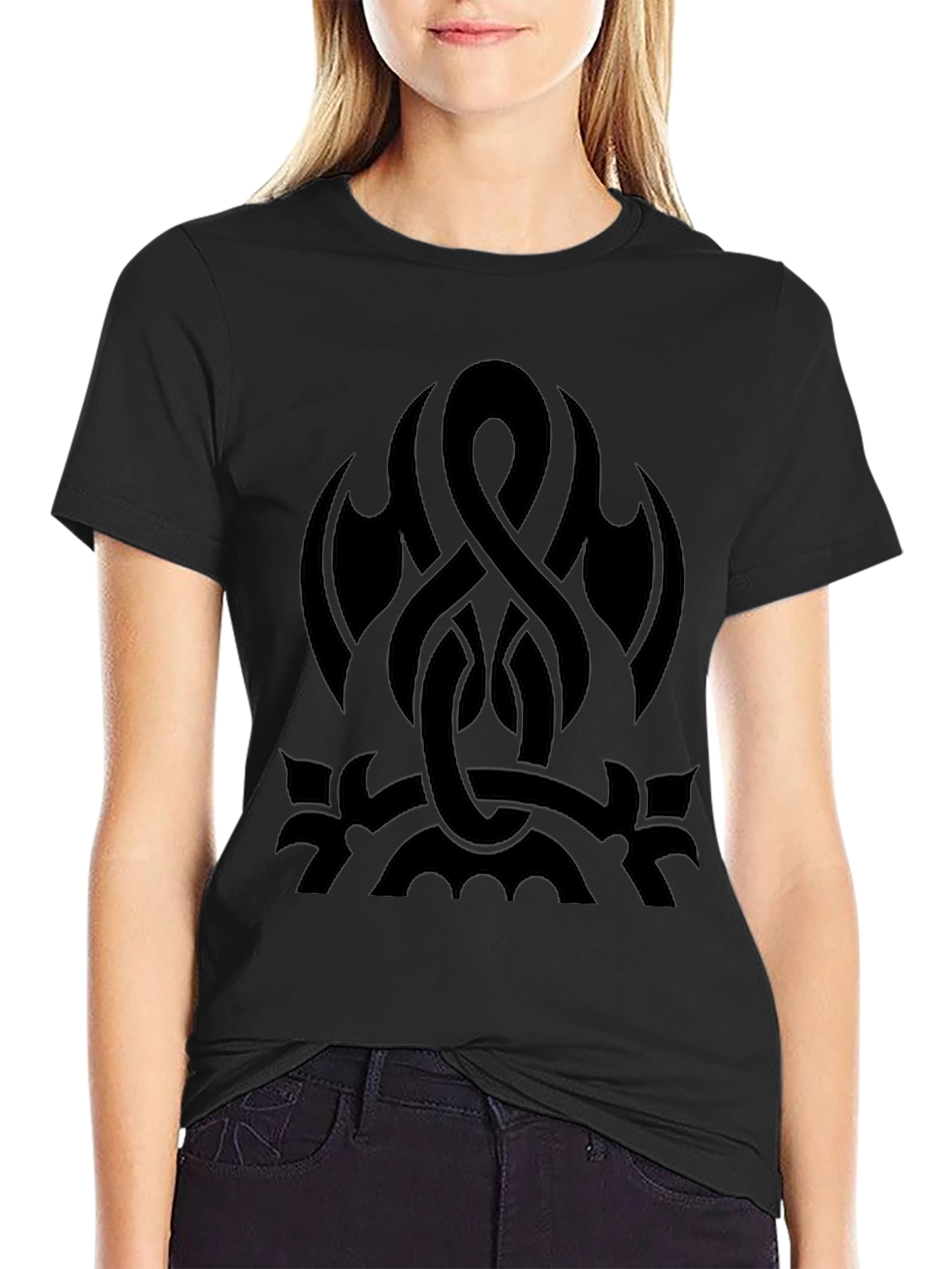 Mens Black Graphic Tee - Celtic Knot Design