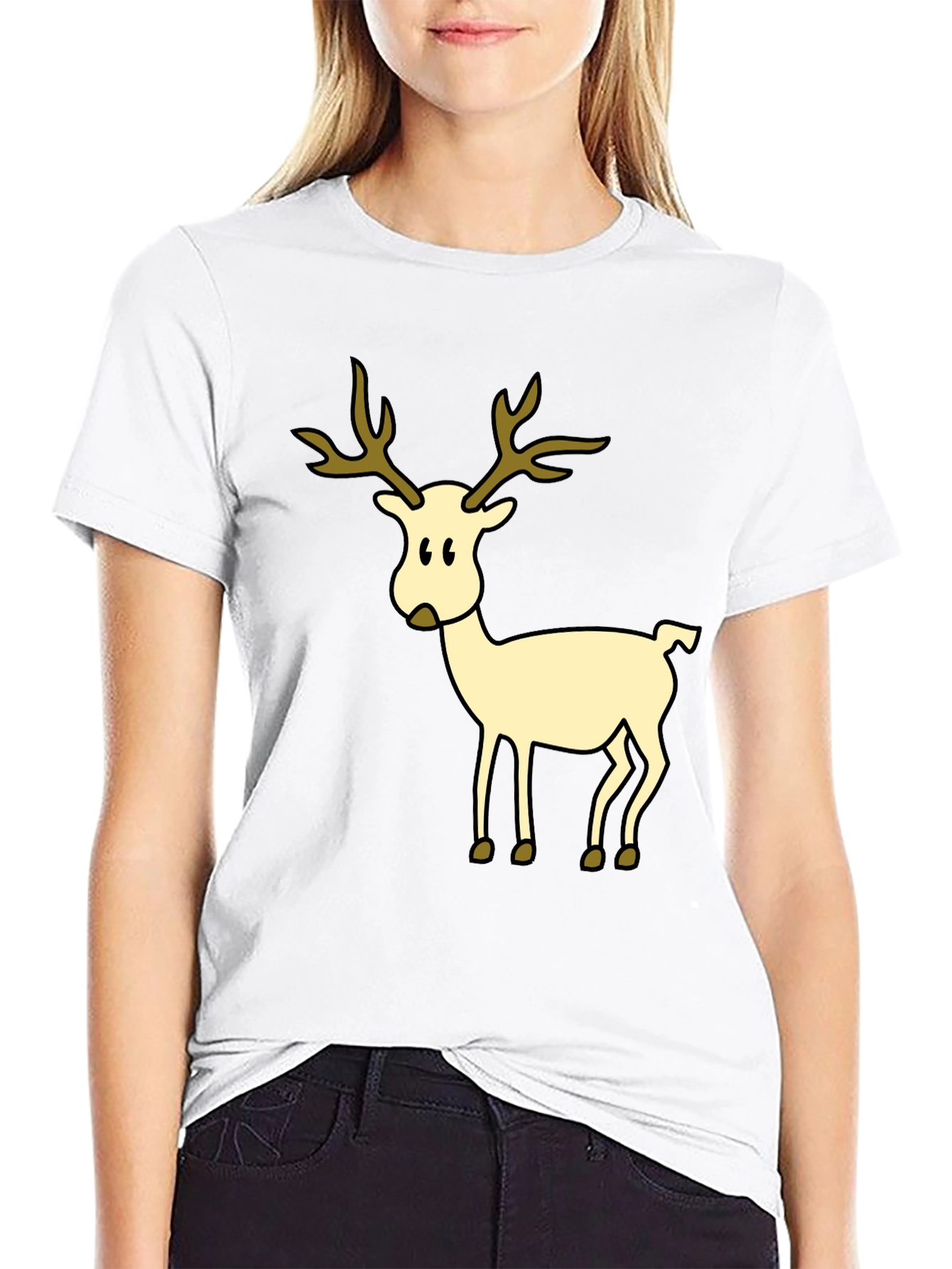 Festive Reindeer Graphic T-Shirt - Holiday Style