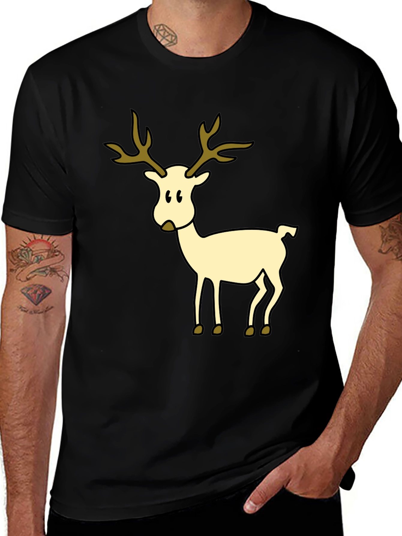 Festive Reindeer Graphic T-Shirt - Holiday Style