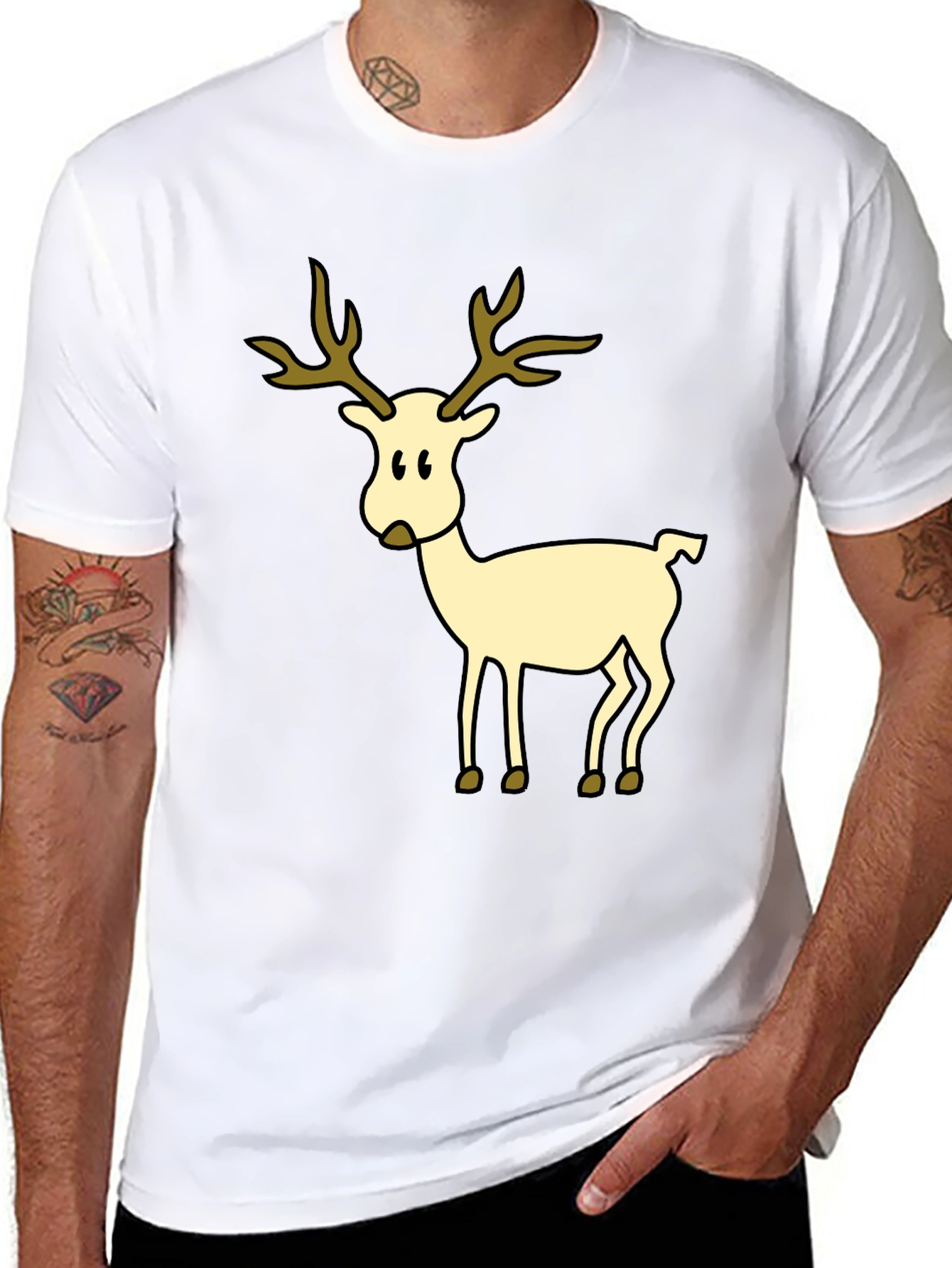 Festive Reindeer Graphic T-Shirt - Holiday Style